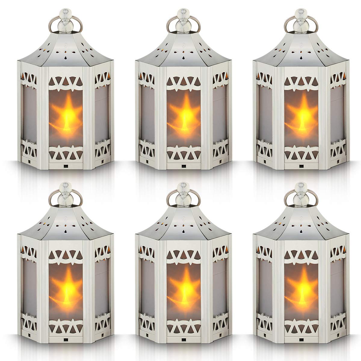 Mini Star Lantern with Flickering LED,Christmas Decorative Party Desktop Decoration Light,Battery Included Indoor Use,Tree Light