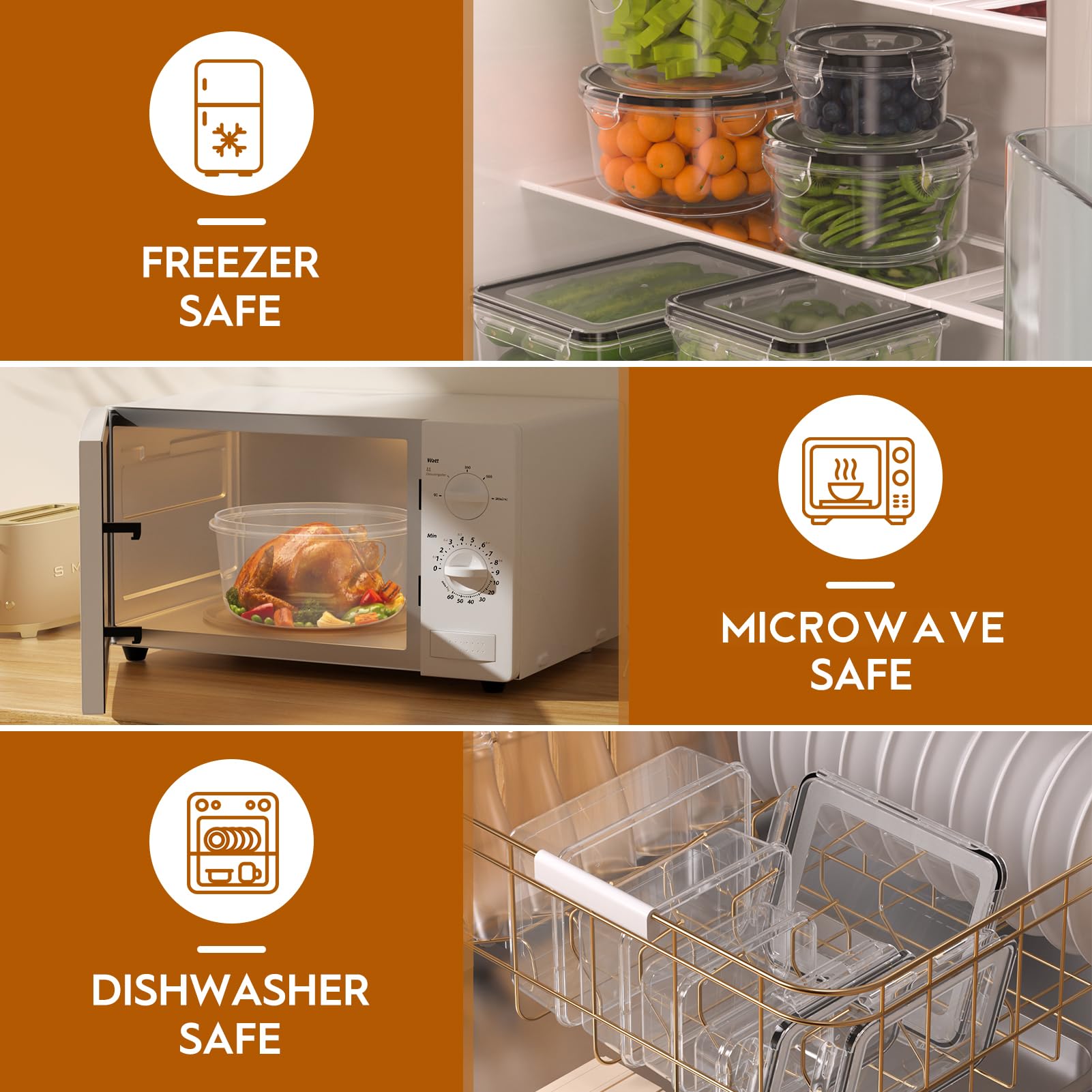 Kemethy 40 Pcs Food Storage Containers With Lids Airtight (20 Containers & 20 Lids), Plastic Meal Prep Container For Pantry & Ki