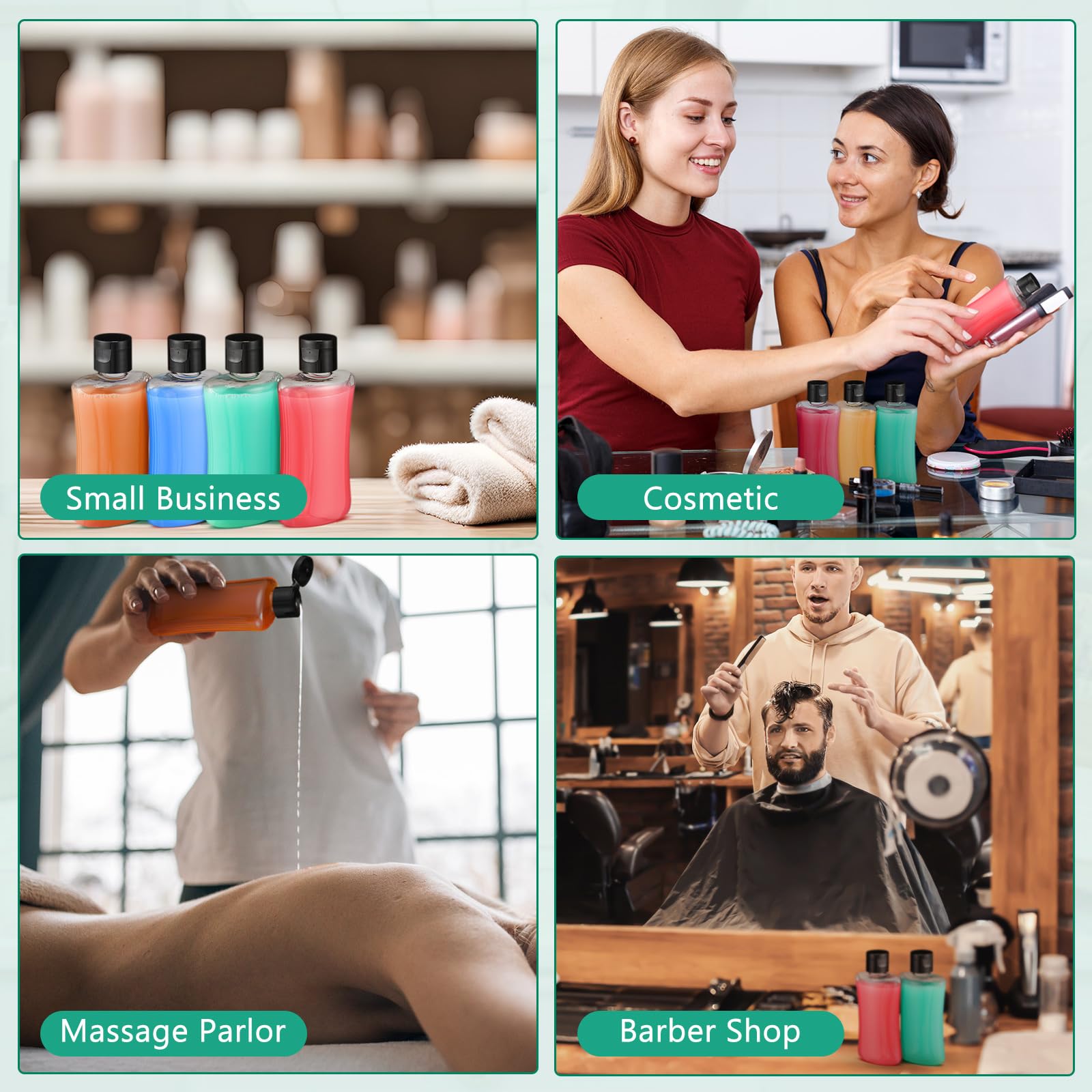 Domensi 8 Pcs 3.4 Oz Travel Bottles With Flip Cap Clear Plastic Travel Size Containers Portable Leak Proof Squeeze Bottle Refill