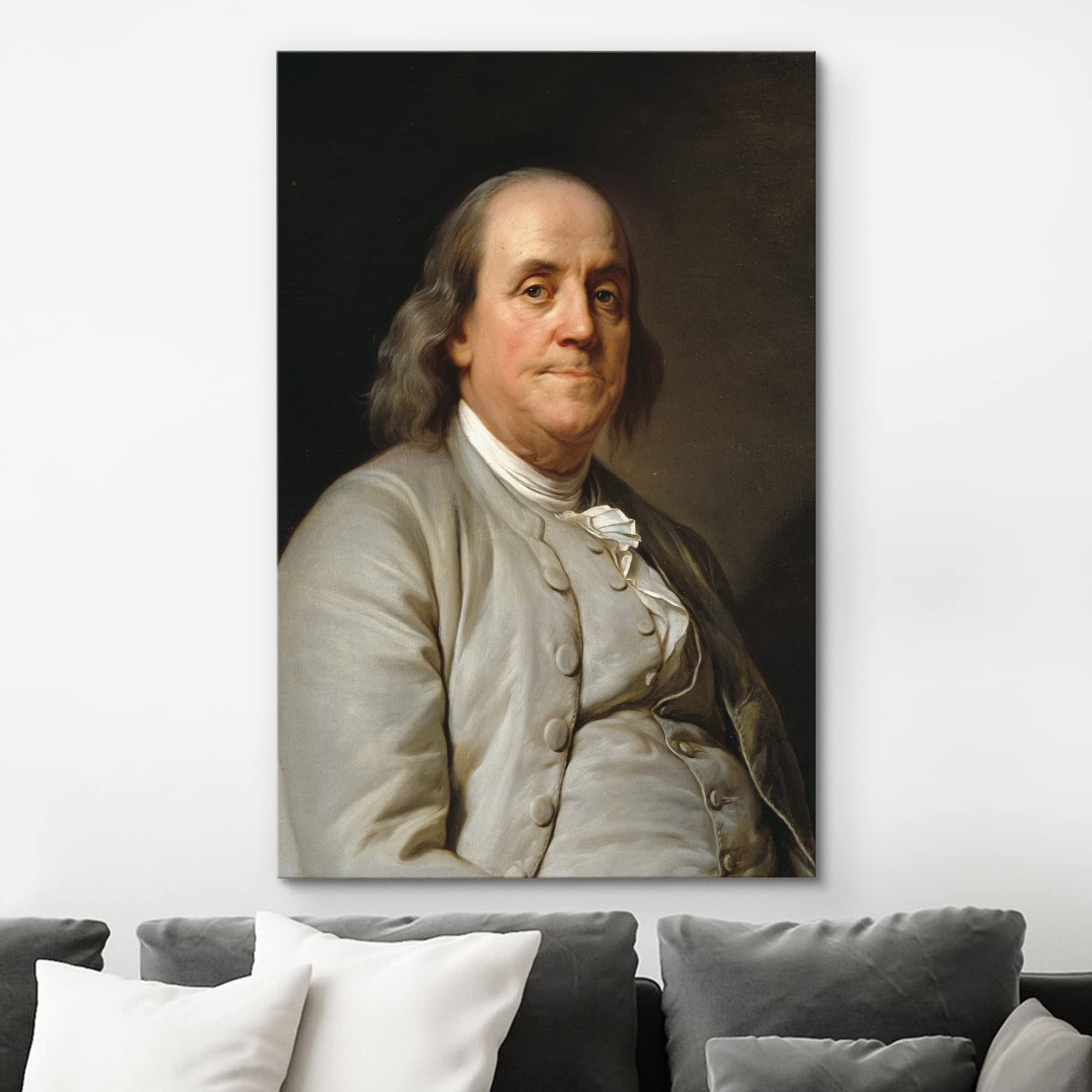 Wall26 Canvas Print Wall Art Portrait Of Benjamin Franklin People Pop Culture Historical Realism Famous Closeup Colorful Multico