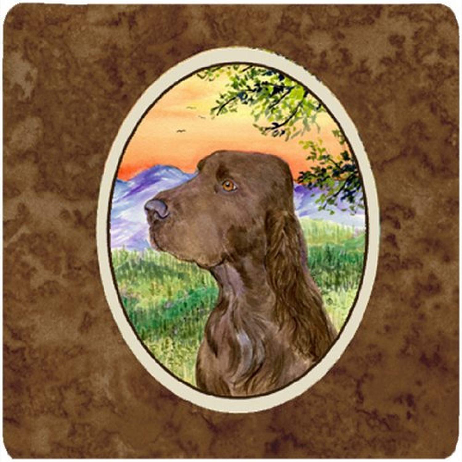 Carolines Treasures Field Spaniel Foam Coasters (Set of 4), 3.5 H x 3.5 W, Multicolor