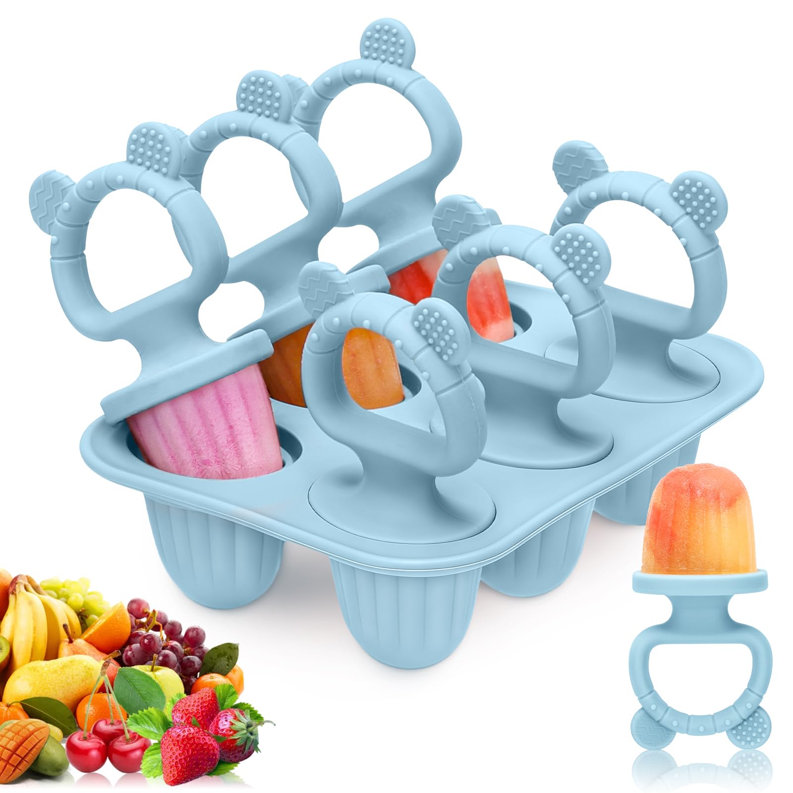 Silicone Baby Popsicle Molds with Sticks, Mini Popsicles Molds for Babies Breastmilk Popsicle Molds for Teething Relief, Frozen 