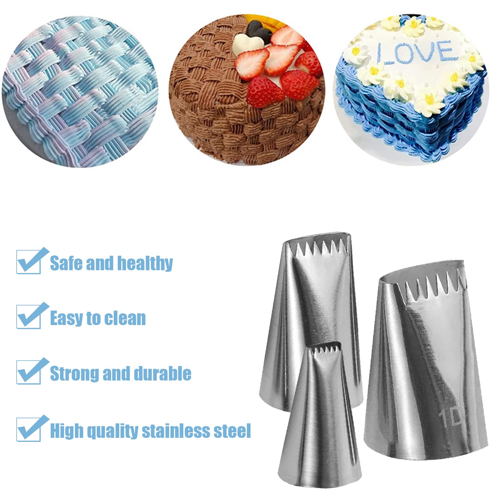 Symphony Wire Tips, Stainless Steel Icing Piping Nozzles For Pastry Fondant Tools (D)
