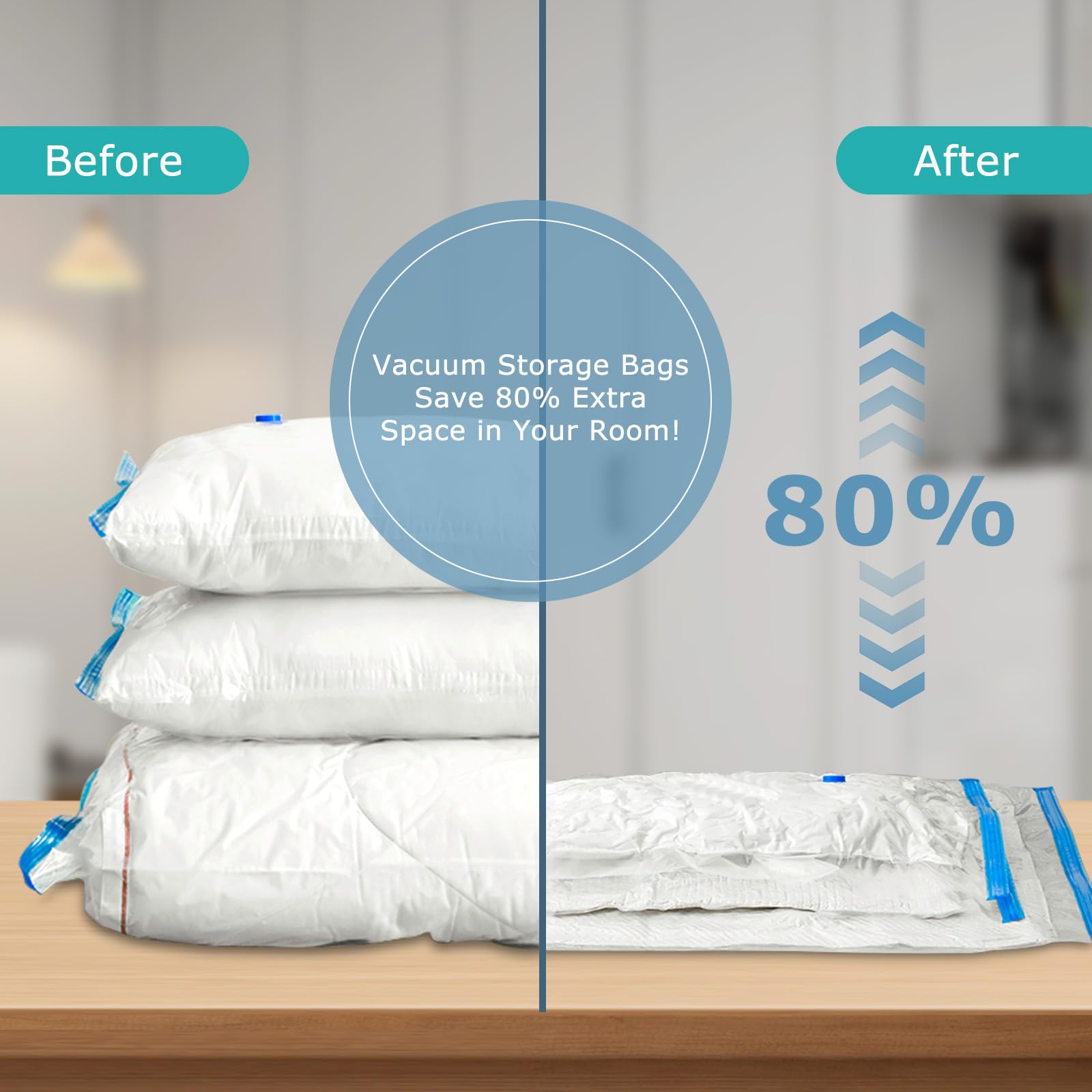 Vacuum Storage Bags with Electric Pump, Travel Vacuum Bags,Space Saver Vacuum Storage Bags,Vacuum Seal Bags for Clothes, Bedding