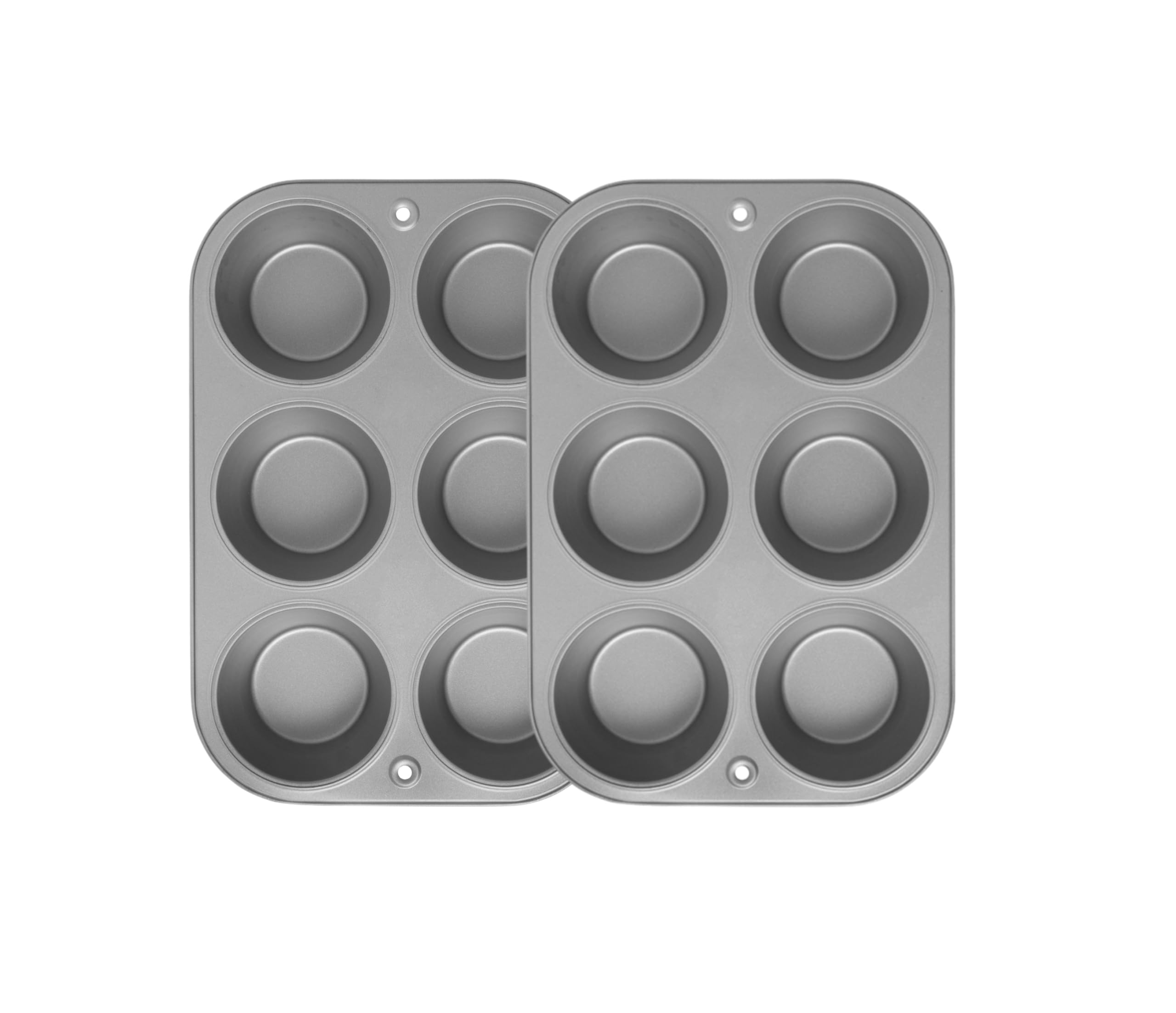 G & S Metal Products Company Ovenstuff Set Of Two Nonstick 6-Cup Jumbo Muffin Pan, Gray, Hg236-Az