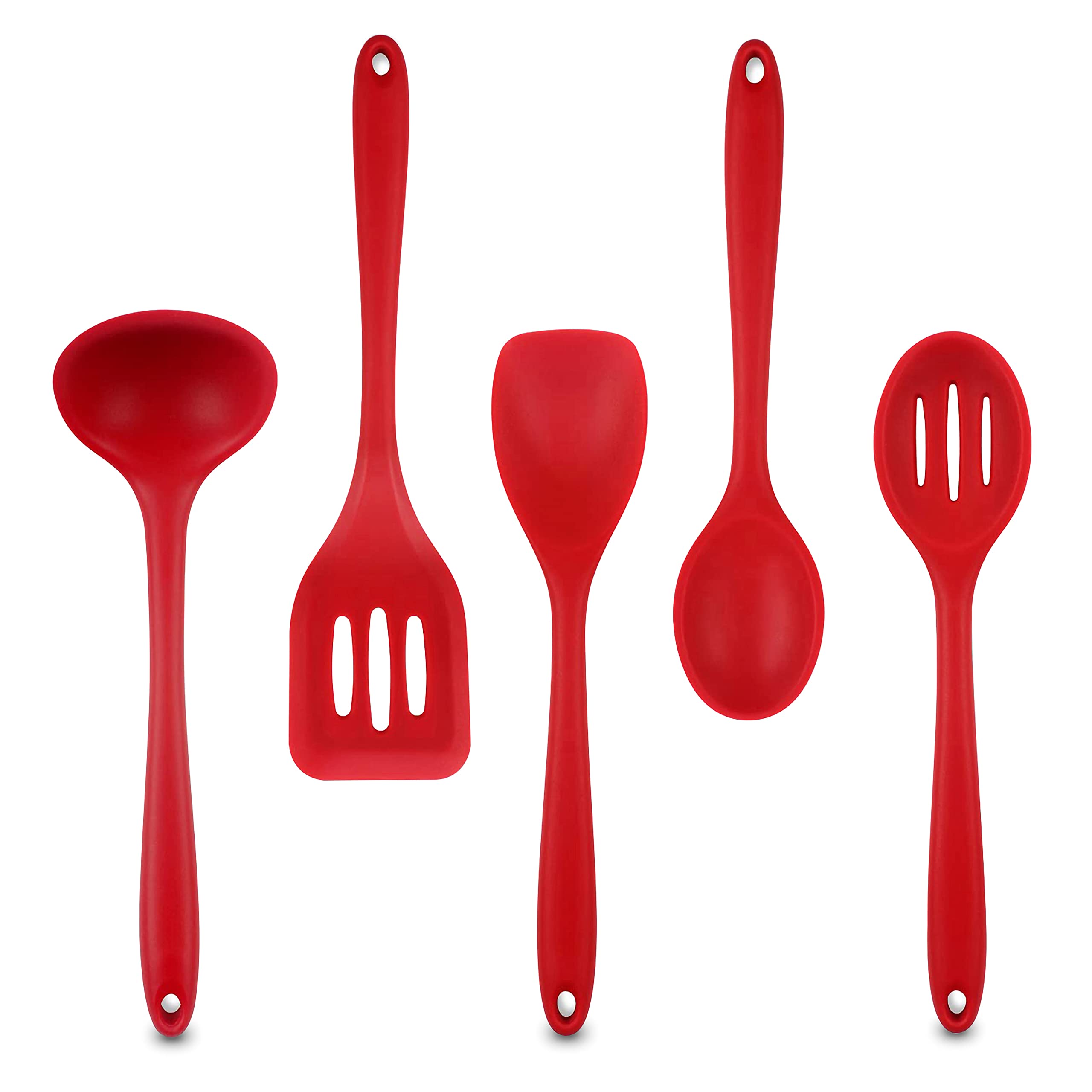 Bangshou 5Pack Cookware Set, Silicone Kitchenware Set, Food Grade Silicone Kitchen Gadgets, 446F (230C), With Silicone Spoon, Sp