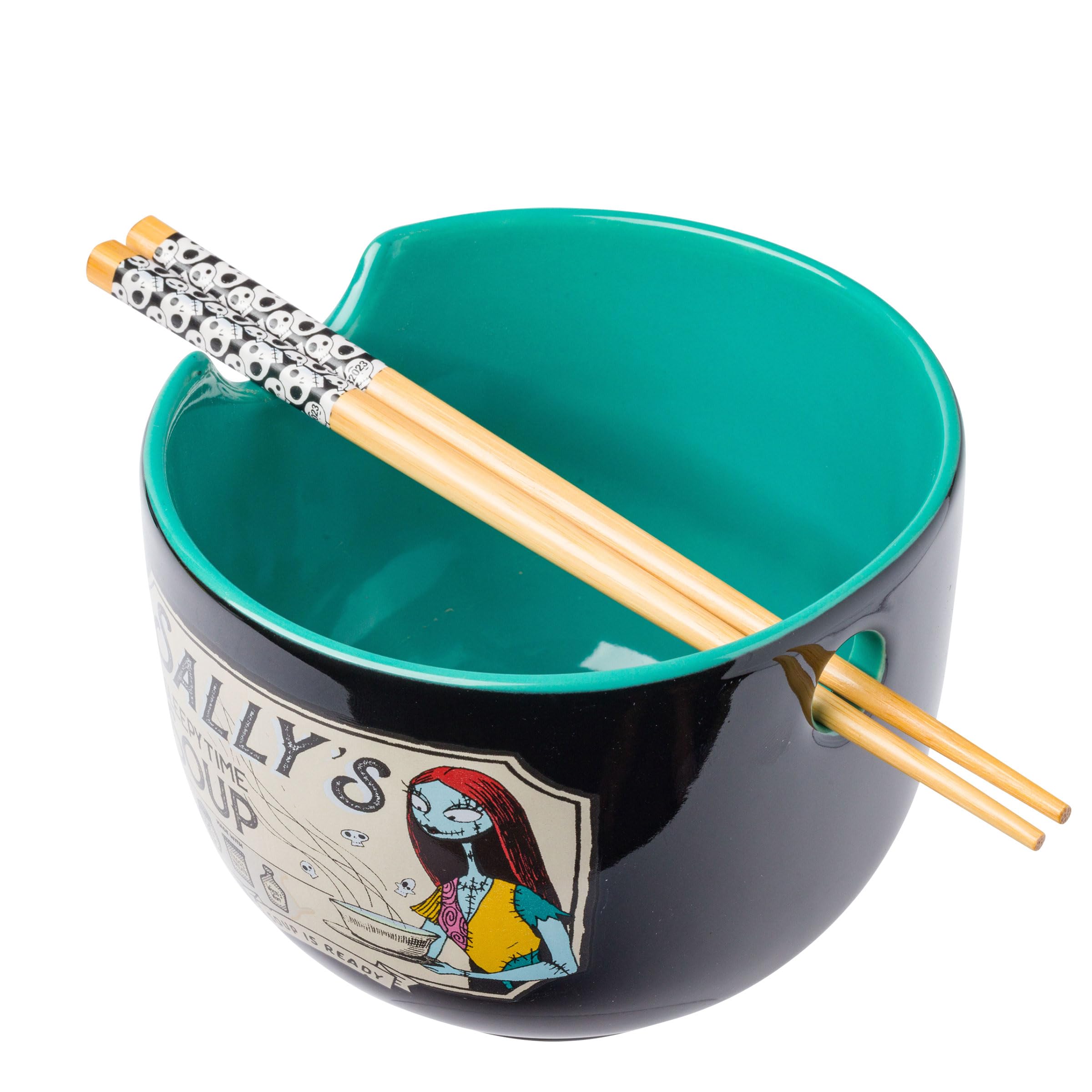 Silver Buffalo Disney Nightmare Before Christmas Sally'S Sleepy Time Soup Ceramic Ramen Noodle Rice Bowl With Chopsticks, Microw