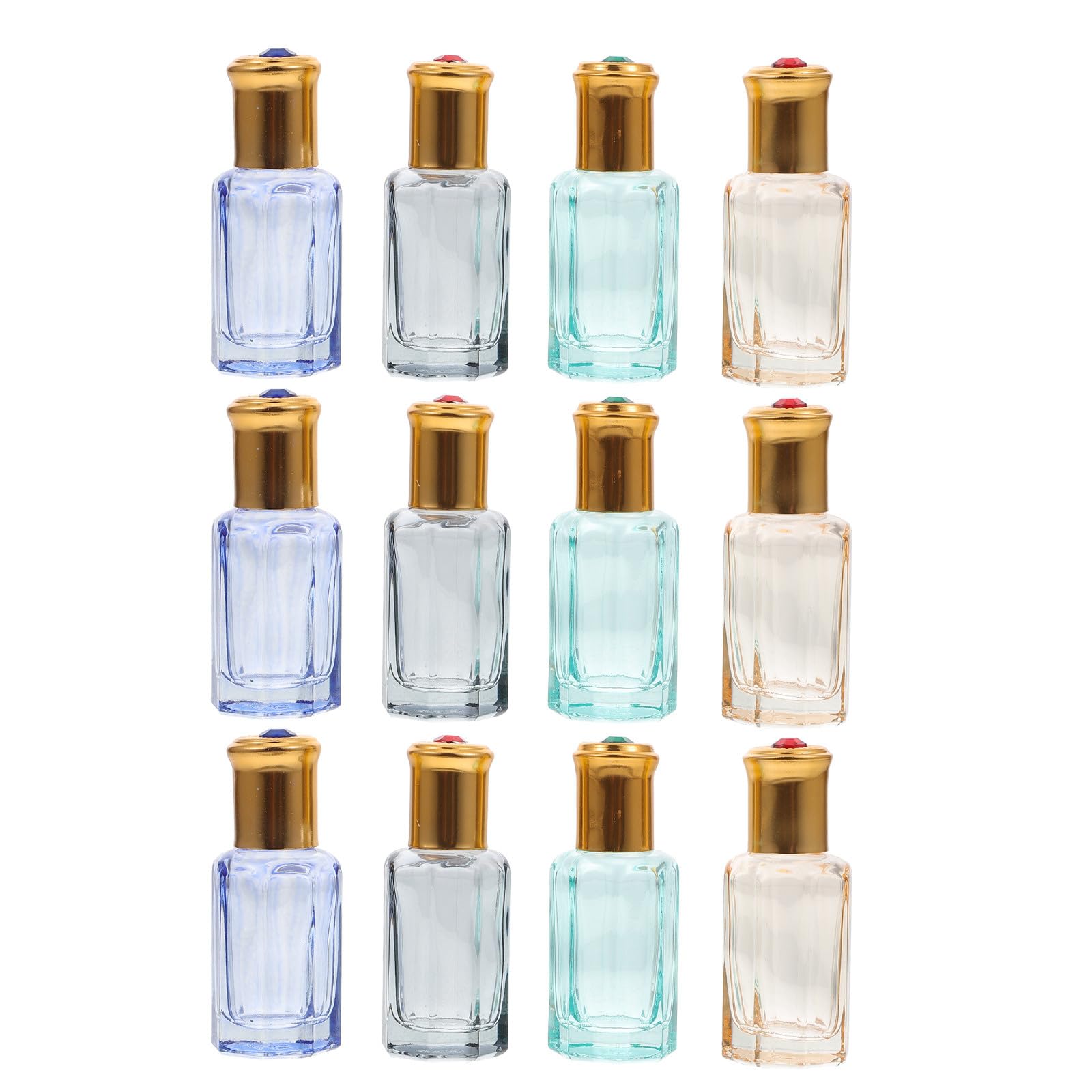 SEWACC Glass Roller Bottles for Essential Oils 12 pack Empty Roller Ball Perfume Bottles Refillable Travel size Sub LeakResista