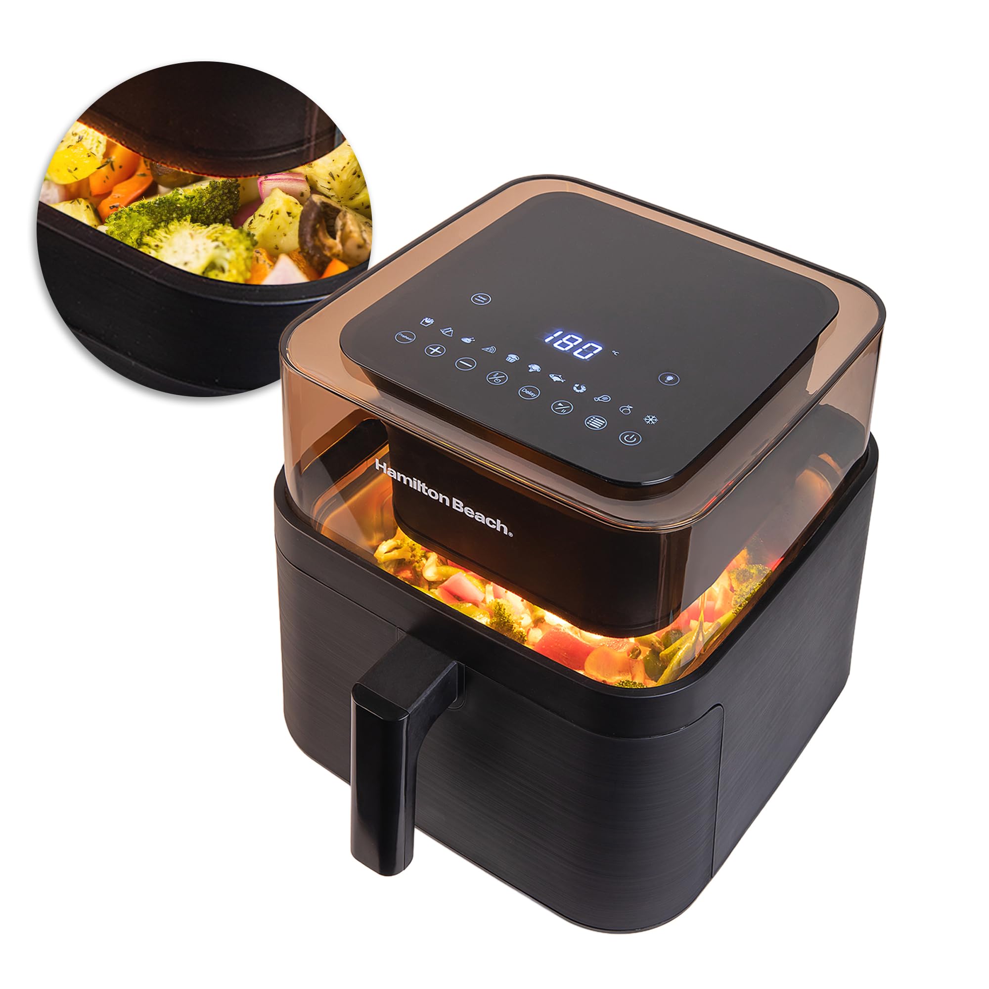 Hamilton Beach Digital Air Fryer 7.2L With 100% Toxin Free Silicone Coating, Tested On 138 Parameters For Metals, Odour & Microp