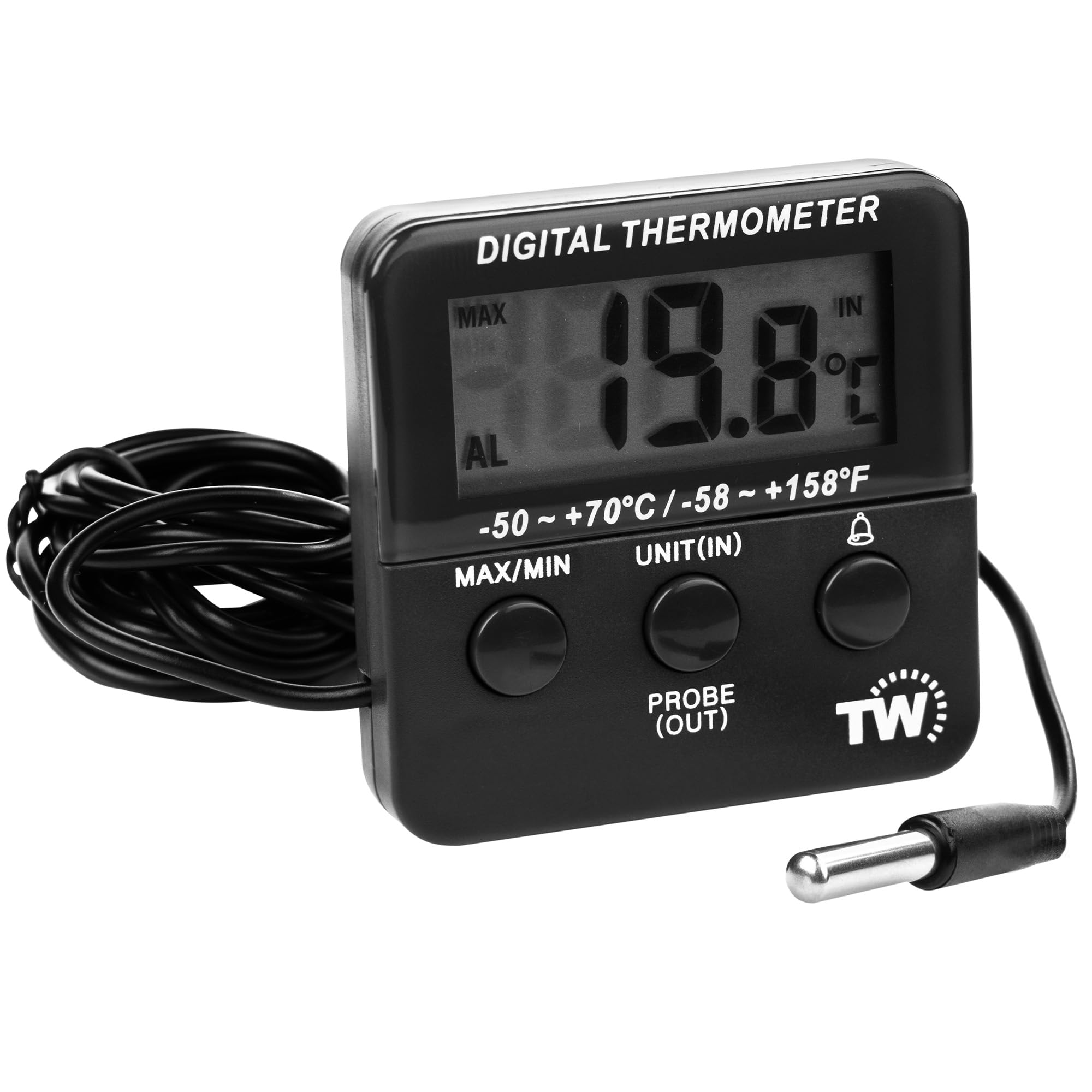 Digital Fridge Freezer Thermometer with Fridge Freezer Temperature Alarm and Max Min Function - Refrigerator Thermometer for Fridge and Freezer Alarm Alert When Temperatures Drop
