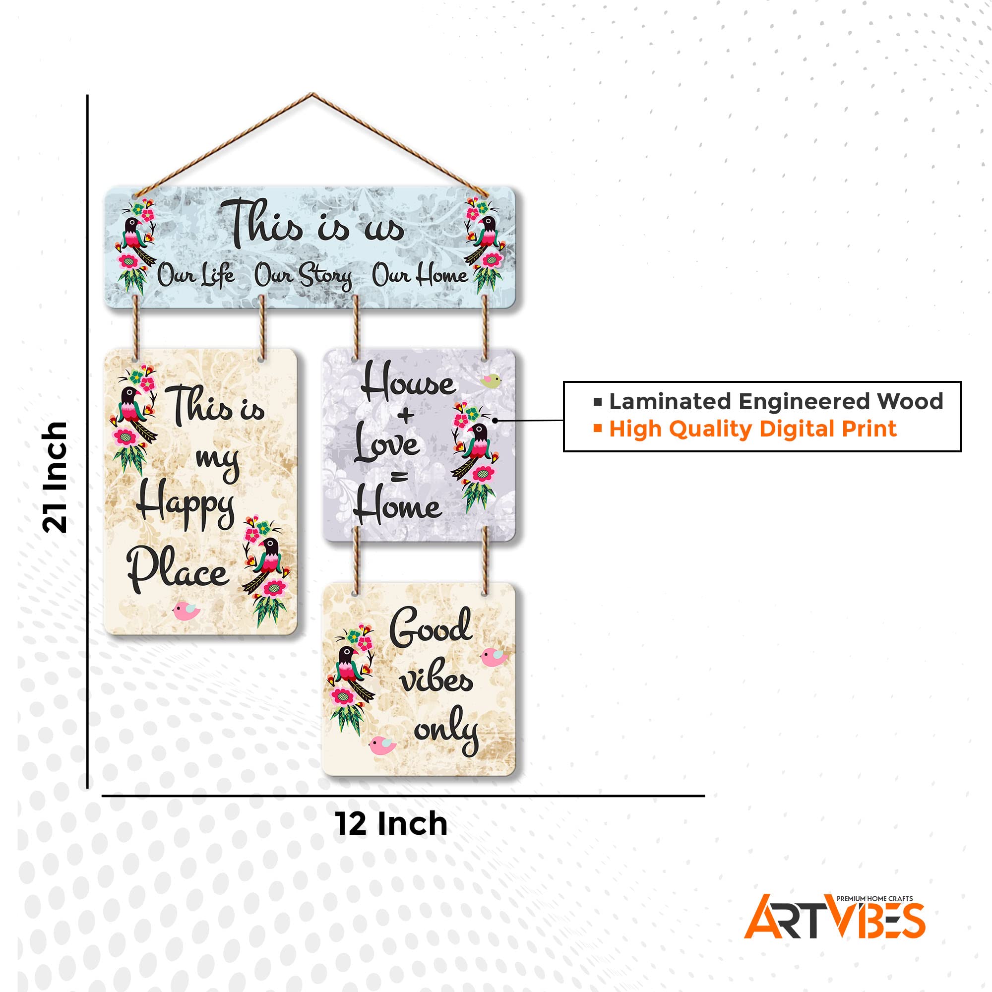 Artvibes This is us Decorative Wall Art MDF Wooden Wall Hanger for Living Room | Bedroom | Home Decor | Office | Gift | Hanging