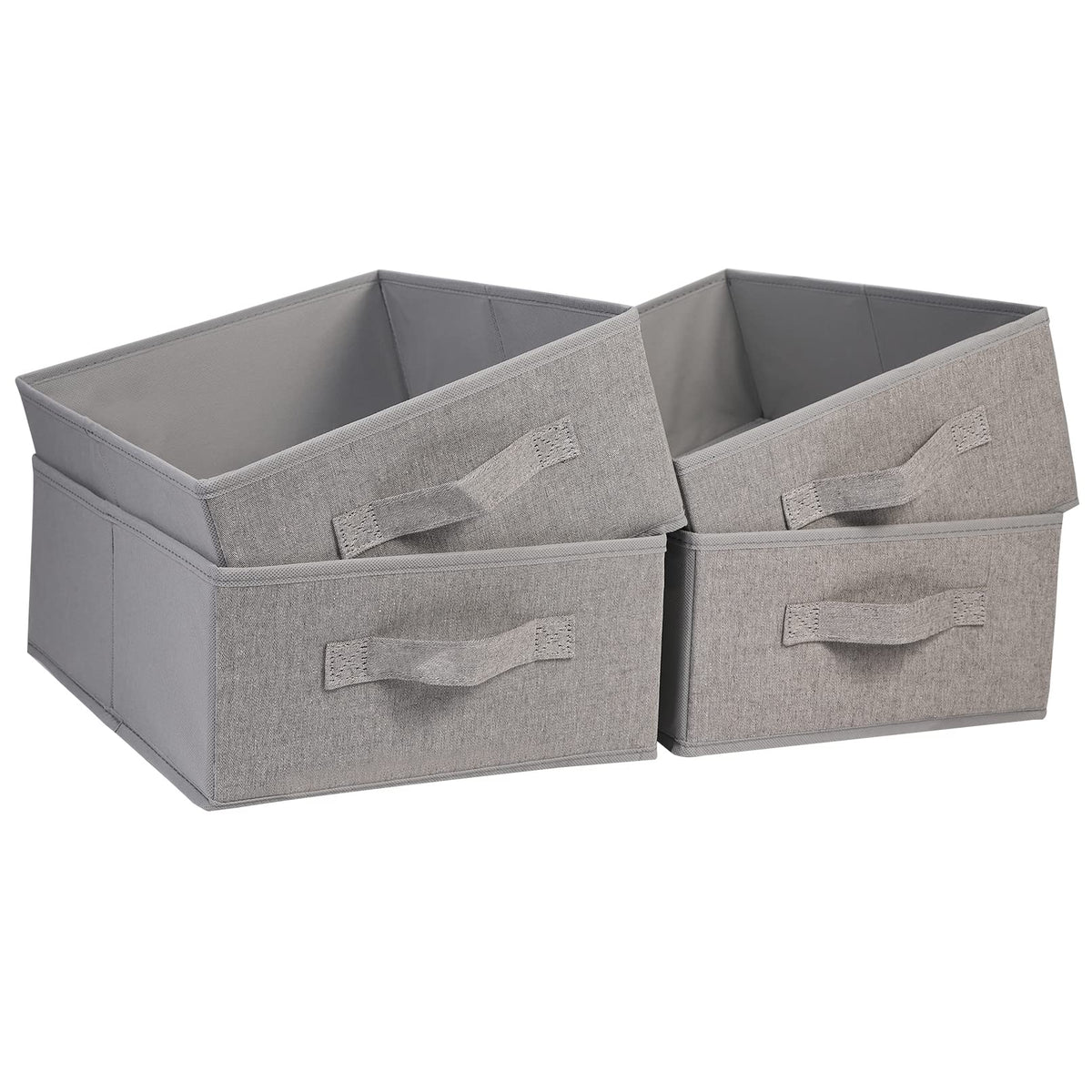 Jakago Fabric Storage Bins Set Of 4 Rectangle Storage Baskets With Handle Foldable Closet Organizer For Clothes Towel Toys Books