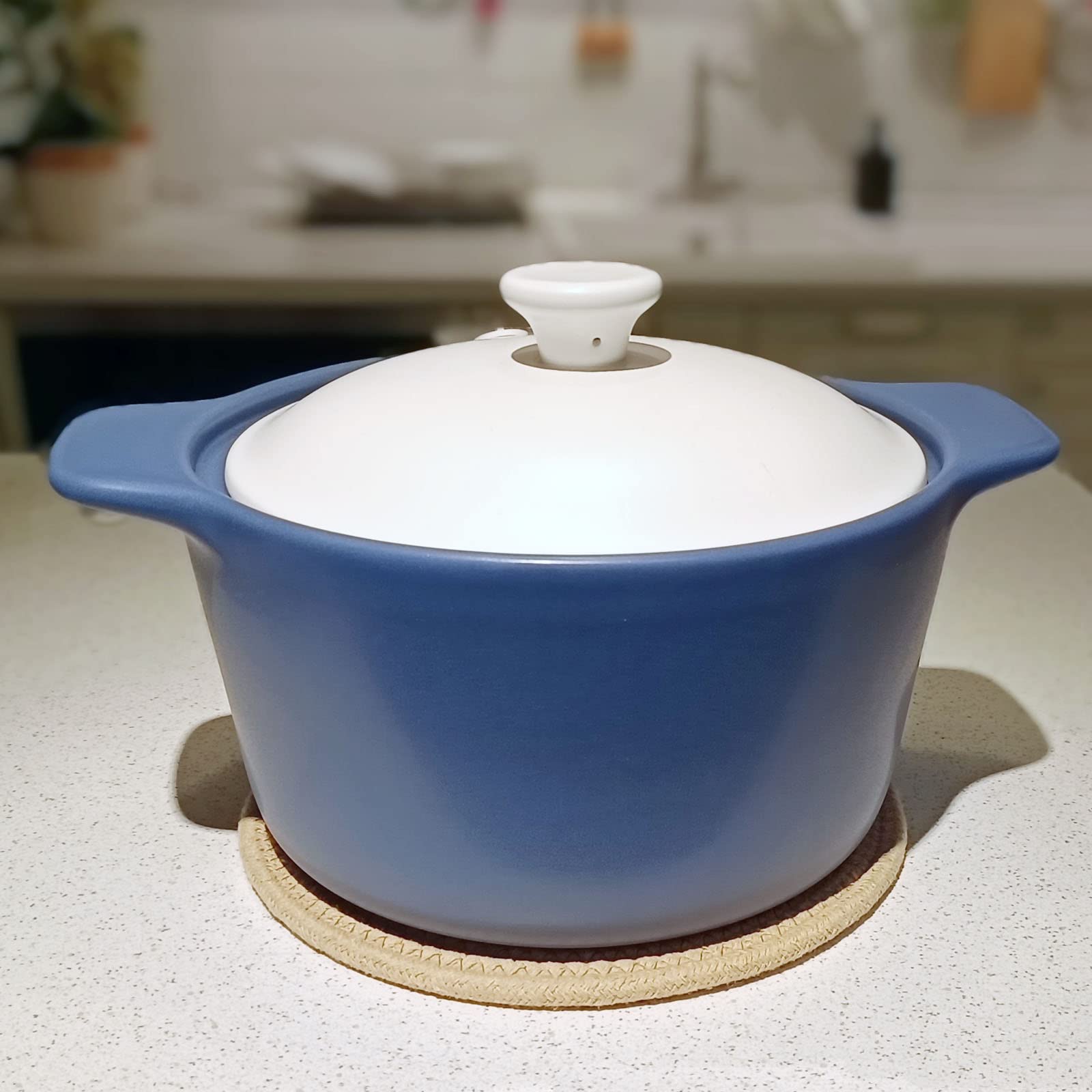 Casaphoria Potholders Set Trivets Set 4Pcs 2Sizes 7 & 9 Inches Diameter 100% Eco Pure Cotton Thread Weave Trivets Hot Pots Pans