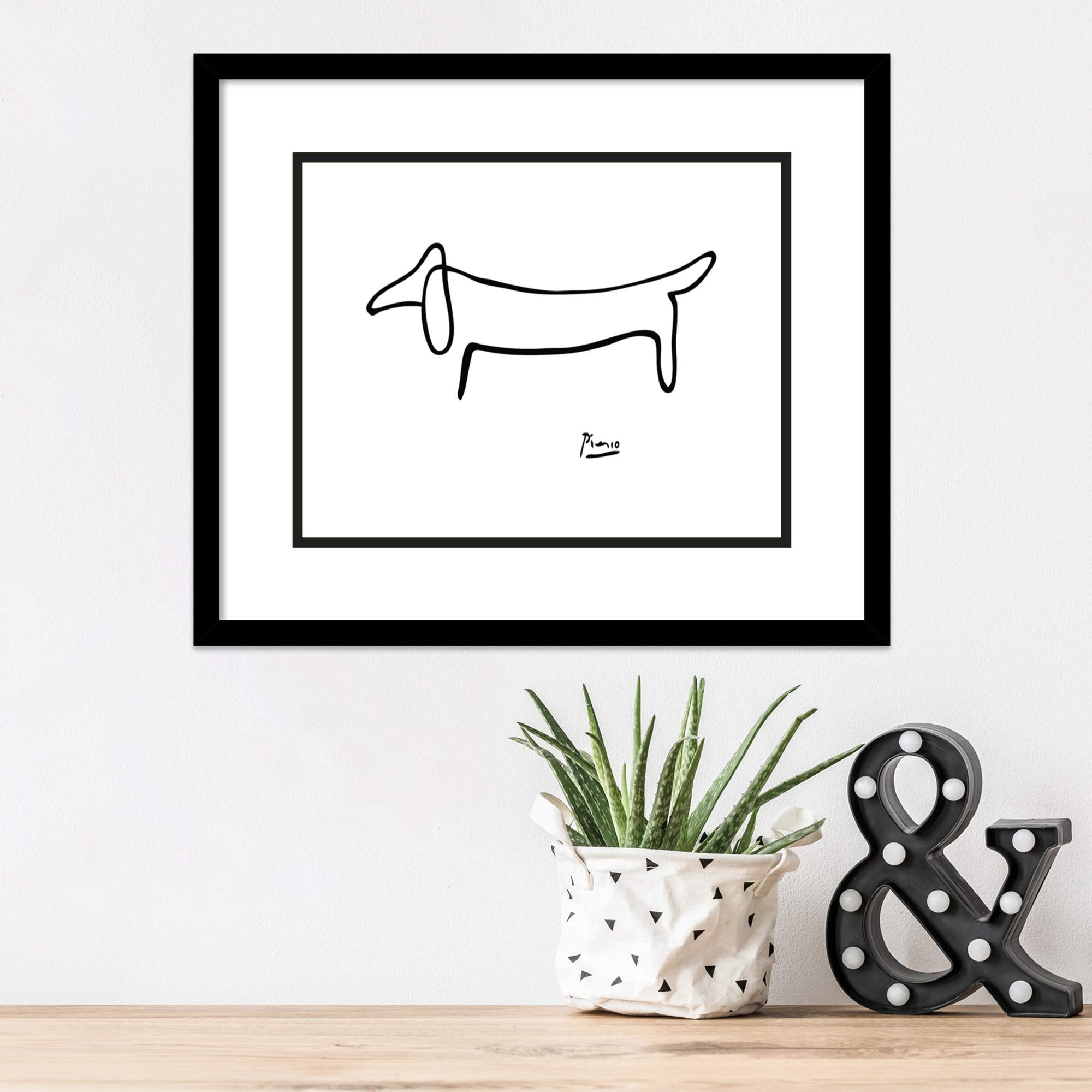 Amanti Art Framed Wall Art Print 17X20 Le Chien (The Dog) By Pablo Picasso, Animals Wall Art, Museum Masters Classics Decor, Sma