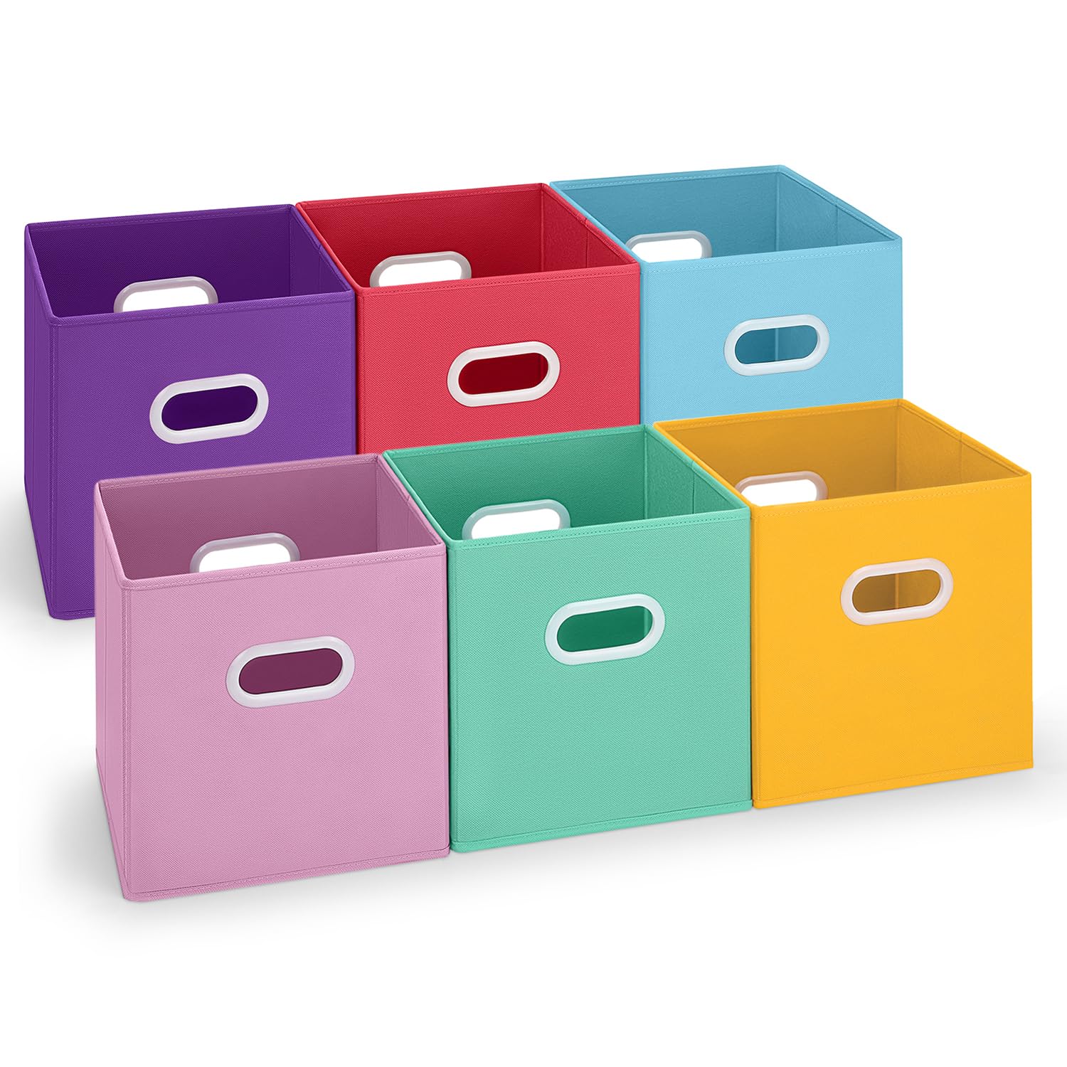 Maidmax Cloth Storage Bin With Dual Plastic Handles For Home Closet Nursery Drawers Organizers, Foldable, 6 Colors, 10.5  10.5
