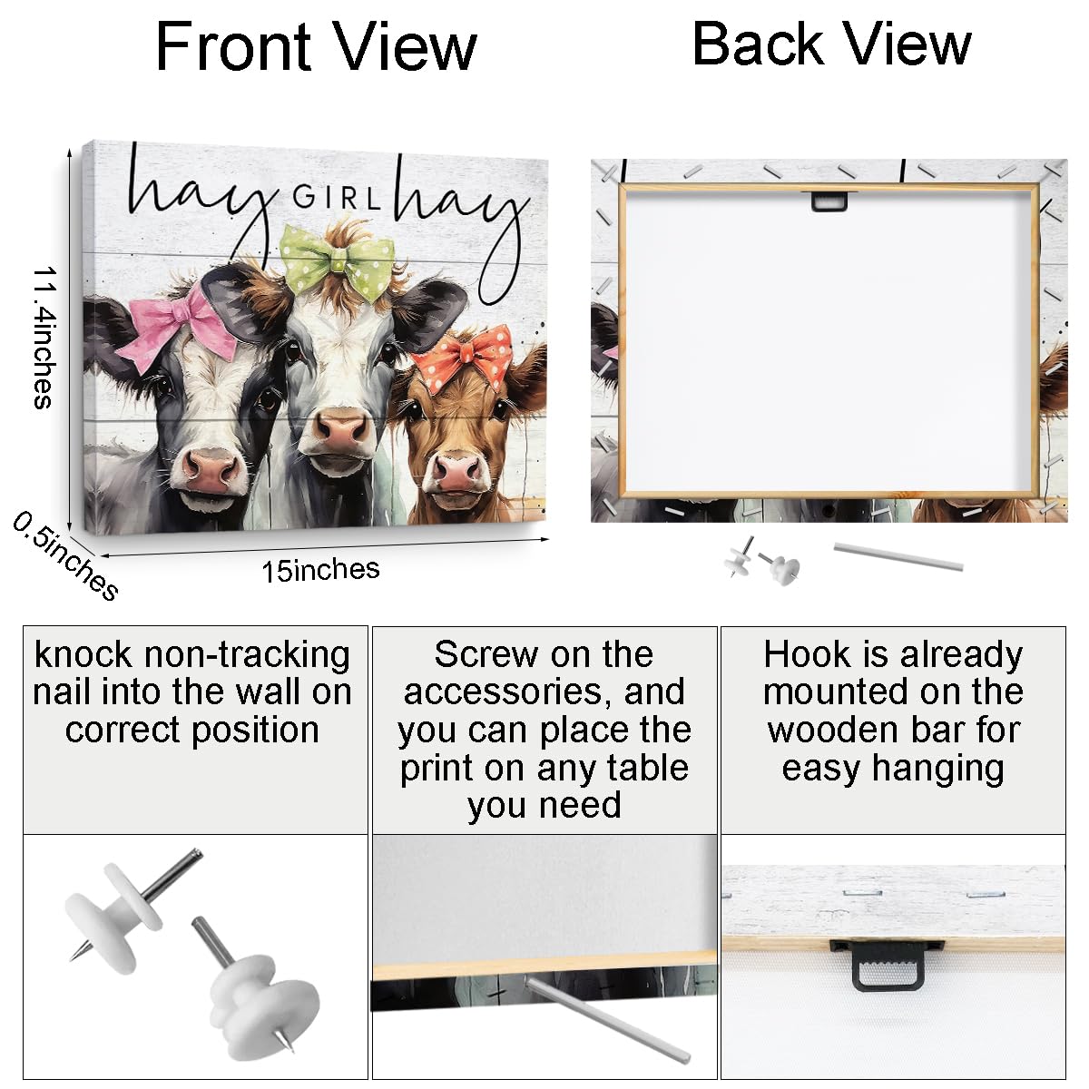 Tbt Cow Pictures Wall Decor Farmhouse Wall Decor Cow Wall Art Funny Cow Gifts Rustic Vintage Country Framed Poster Artwork Print