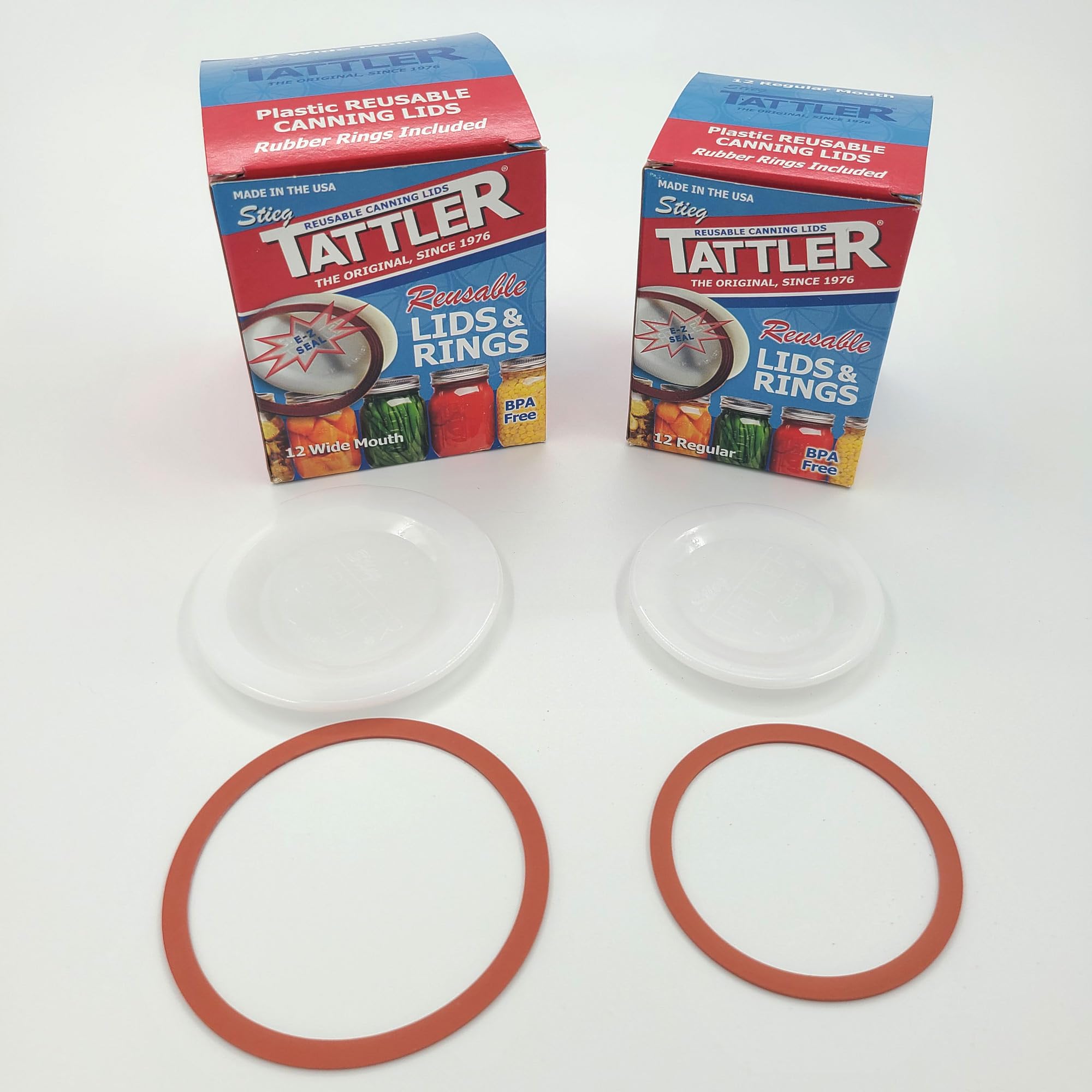 Reusable Canning Lids Bundle Includes 12 Wide And 12 Regular Mouth Tattler Lids And Rings And 24 Dissolvable Sunivale Jar Labels