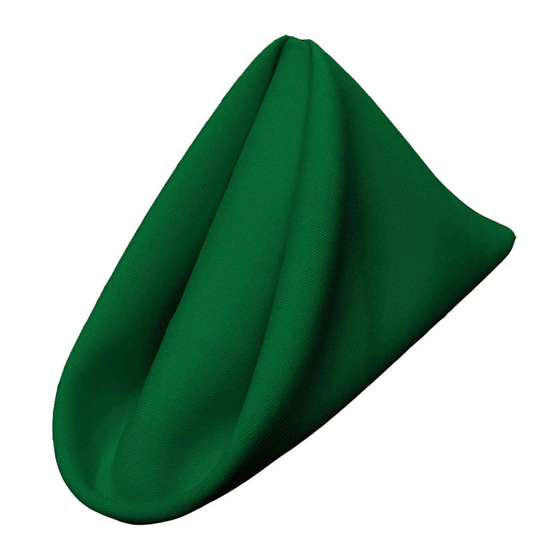 LA Linen Pack-10 Polyester Poplin Napkin 18 by 18-Inch  Emerald Green