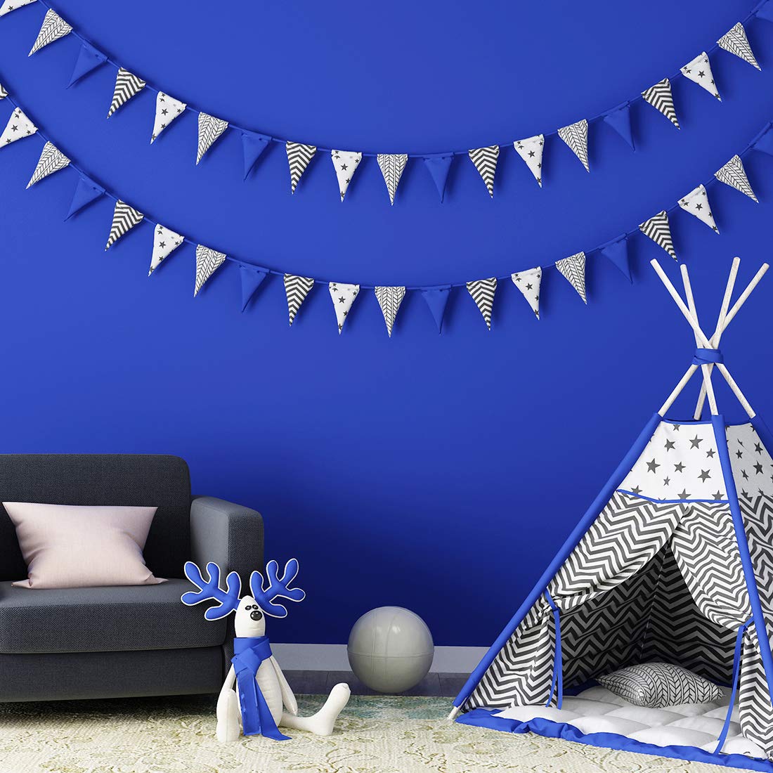 Lacheery Blue Peel And Stick Wallpaper For Bedroom Royal Blue Contact Paper For Cabinets Removable Wallpaper Matte Textured Wall