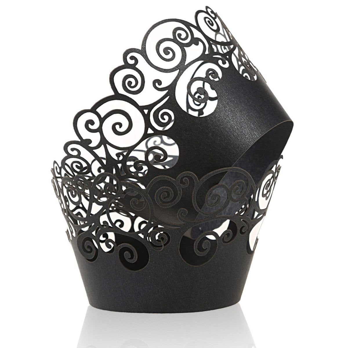 Cupcake Wrappers, Kposiya 100 Pack Cupcake Wraps Filigree Artistic Bake Cake Paper Cup Little Vine Laser Cut Liner Baking Cups M