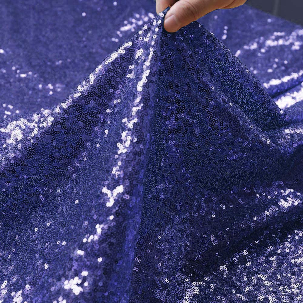 Jyflzq Navy Blue Sequin Tablecloth 108 Round Sparkly Drape Table Cloths Table Cover Overlay For Wedding Birthday Party Baby Brid