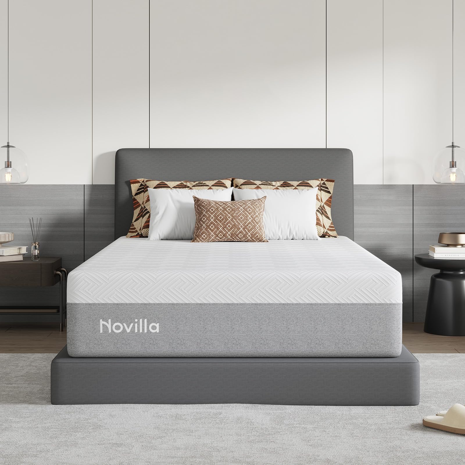 Novilla Mattress Full Size, 14 Inch Gel Memory Foam Mattress Full in a Box for Suppotive, Pressure Relieving & Plush Comfort, Bl