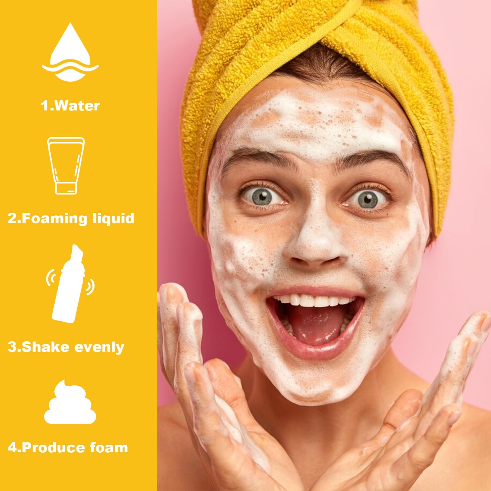 Bienbion 2Oz Travel-Sized Foaming Pump Bottles,4Pcs Empty Foam Pump Bottle,Refillable Travel Size Mousse Bottle,Hand Soap Shampo