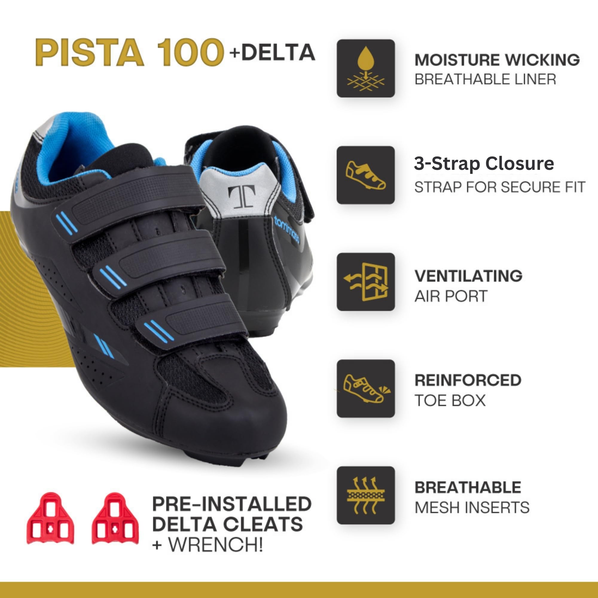 Tommaso Pista 100 Indoor Cycling Shoes For Women: Peloton Bike Compatbile With Pre-Installed Look Delta Cleats - Perfect For Spi