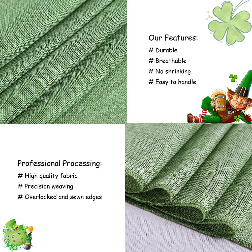 Burlap Table Runner 12X84Inch Linen St Patrick'S Day Table Runner Wedding Ornament Extra Long Burlap Roll Linens Light Green Cou