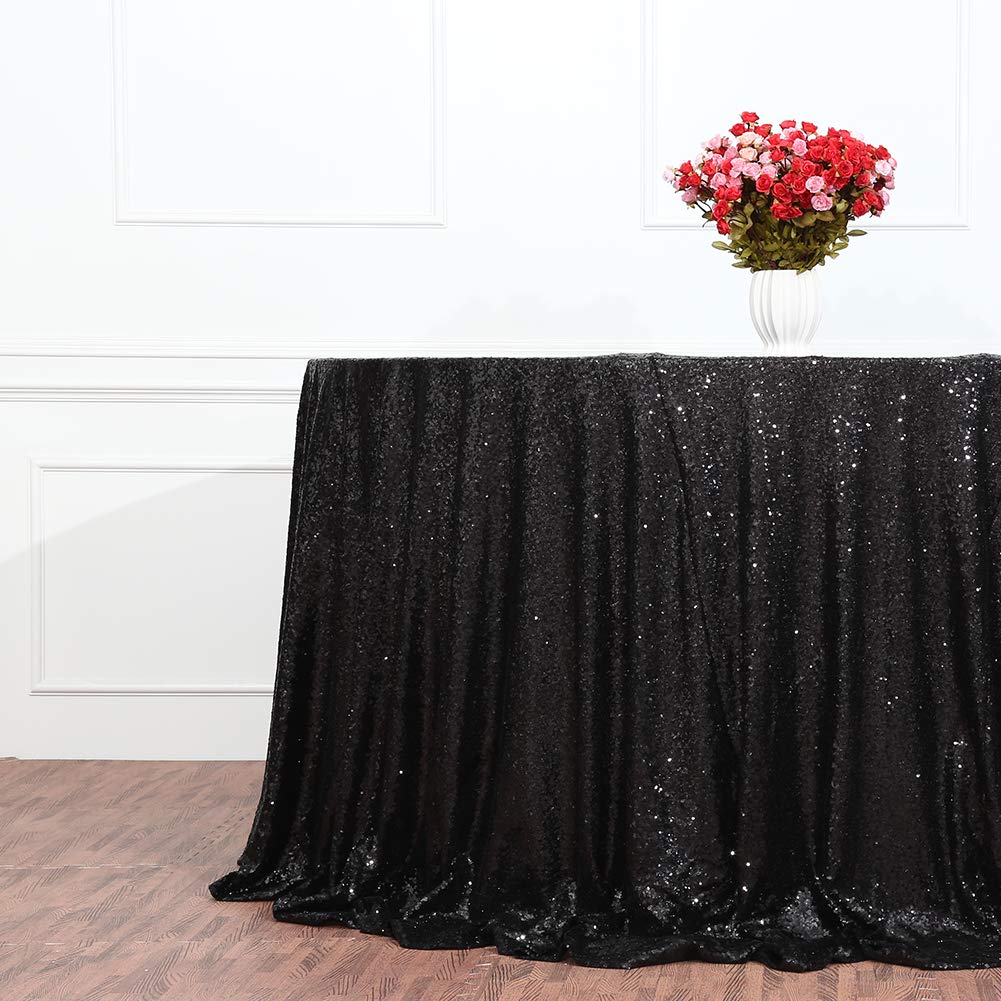 Eternal Beauty Halloween Tablecloth Sequin Tablecloth,Sparkly Table Cloth For Wedding Party, Christmas Decorations Round Glitter