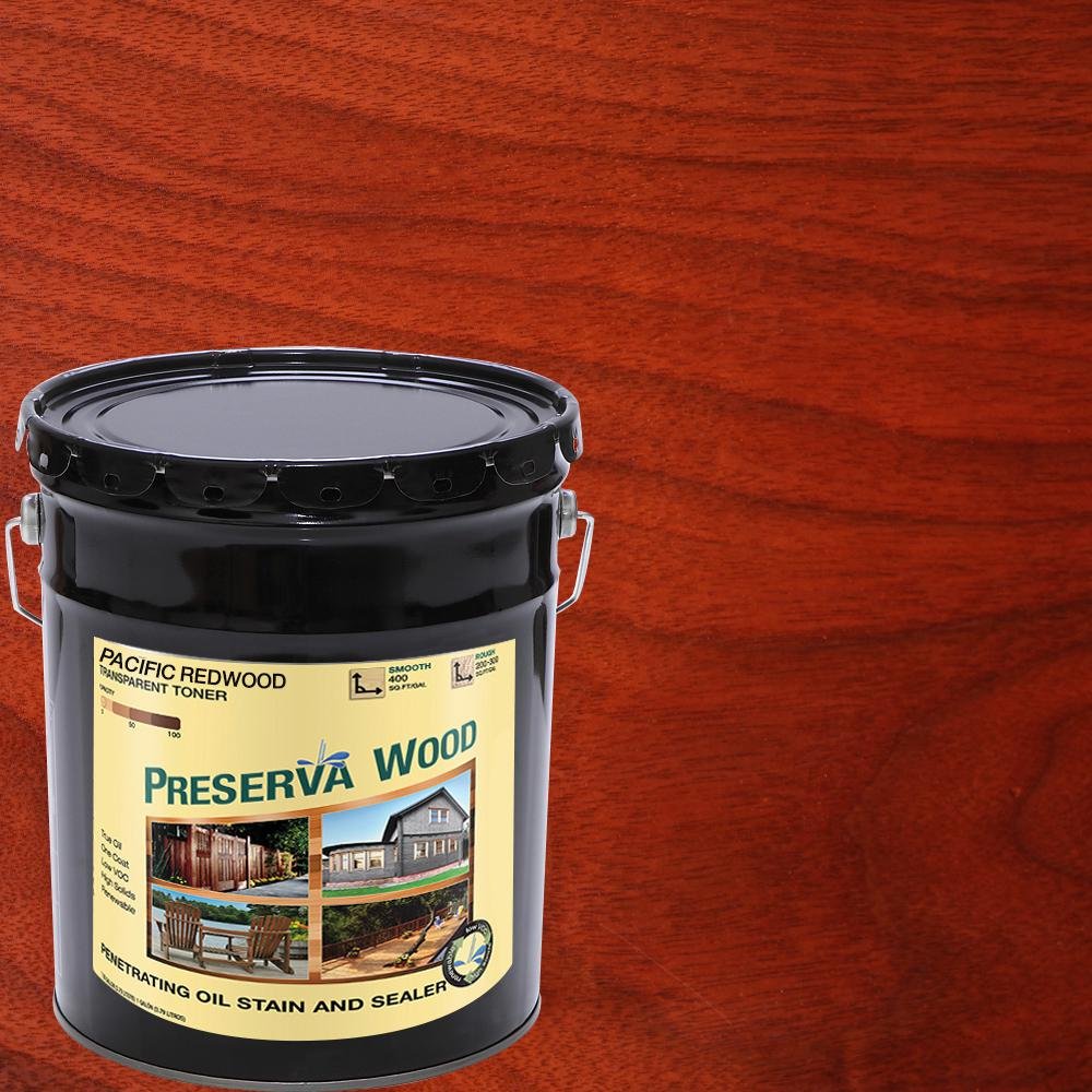 Preserva Wood 5 gal. Oil-Based Pacific Redwood Penetrating Exterior Stain and Sealer 40504