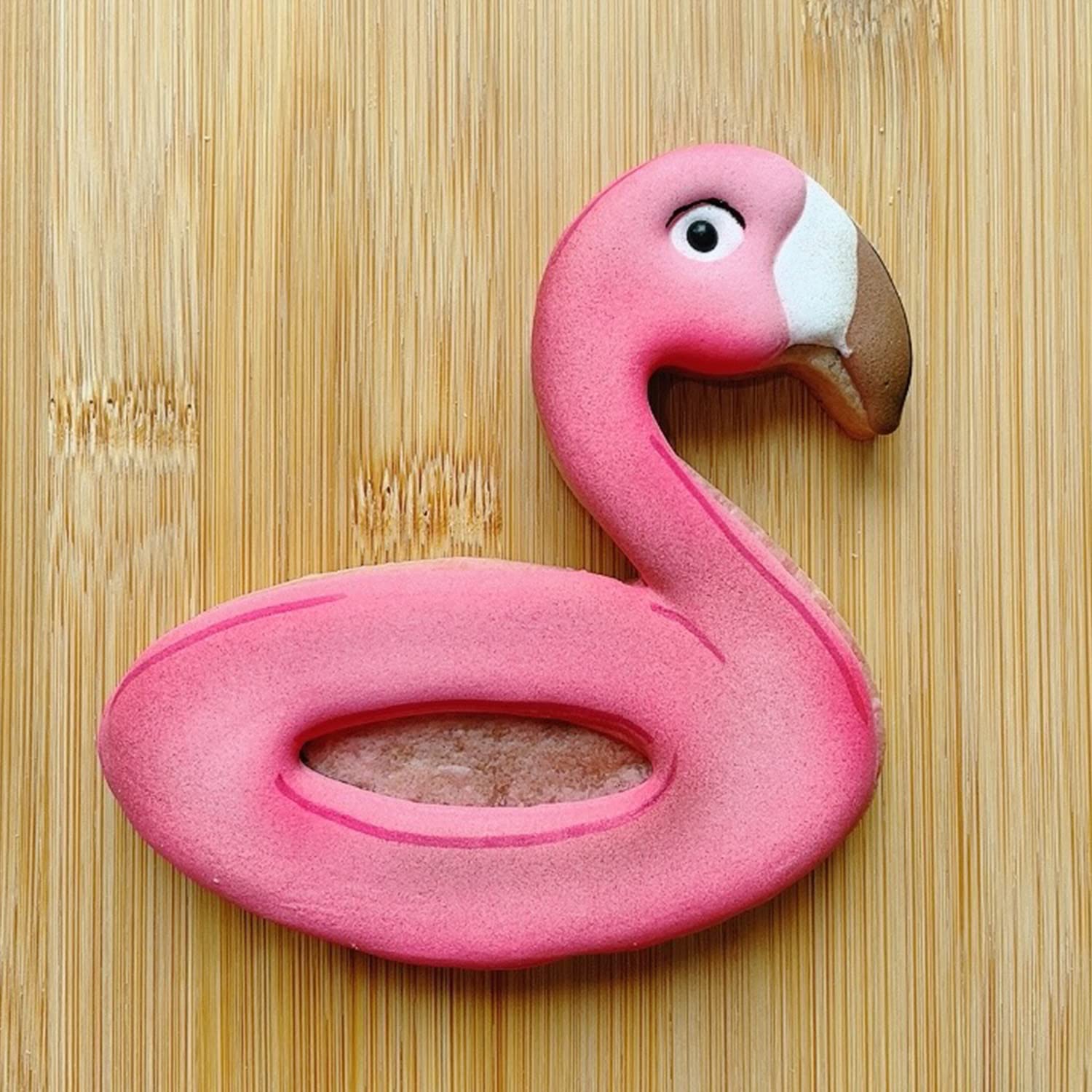 Liliao Flamingo Float Cookie Cutter - 3.8 X 3.9 Inches - Stainless Steel