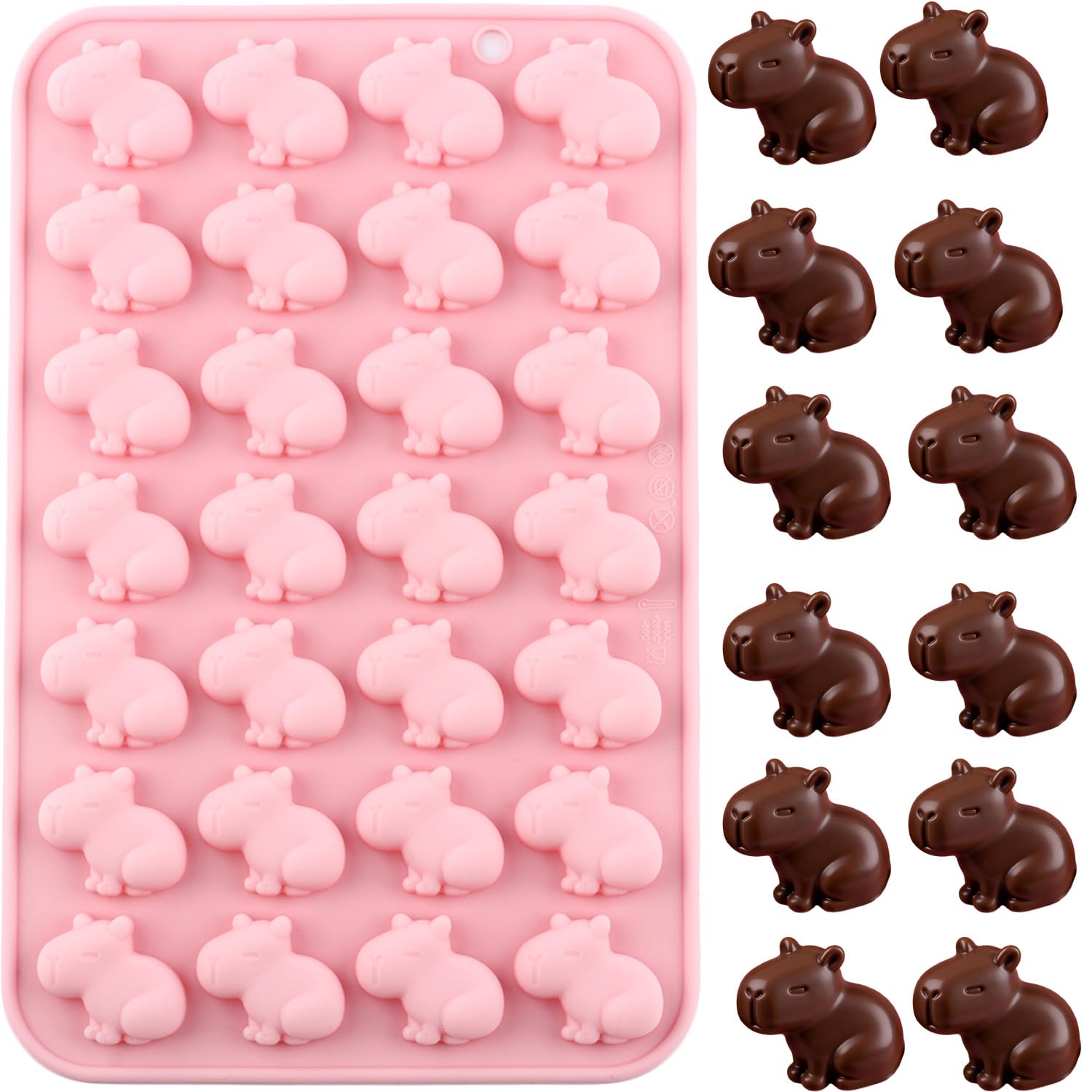 EPYHREHM 28 Cavity Capybara Silicone Chocolate Molds