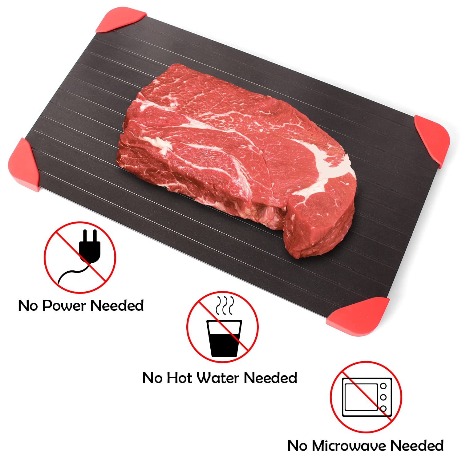 Lomuty Quick Thaw Defrosting Tray Natural Thawing Frozen Meat, Miracle Thaw Defrosting Tray Original, Fast Meat Defrosting Plate
