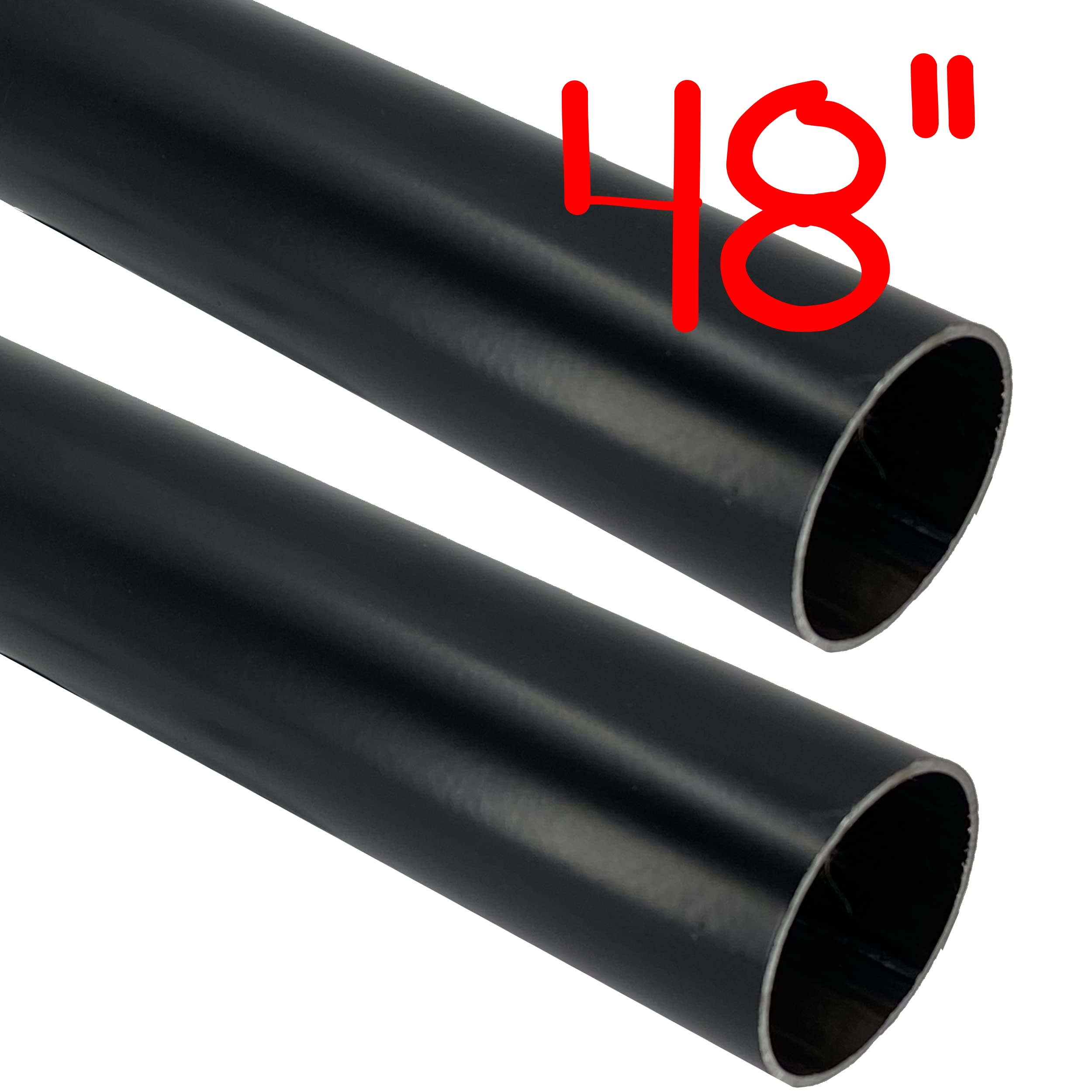 Desunia 48'' Heavy Duty Round Closet Rod | 32Mm Diameter | Black Clothes Pole | 2 Pack