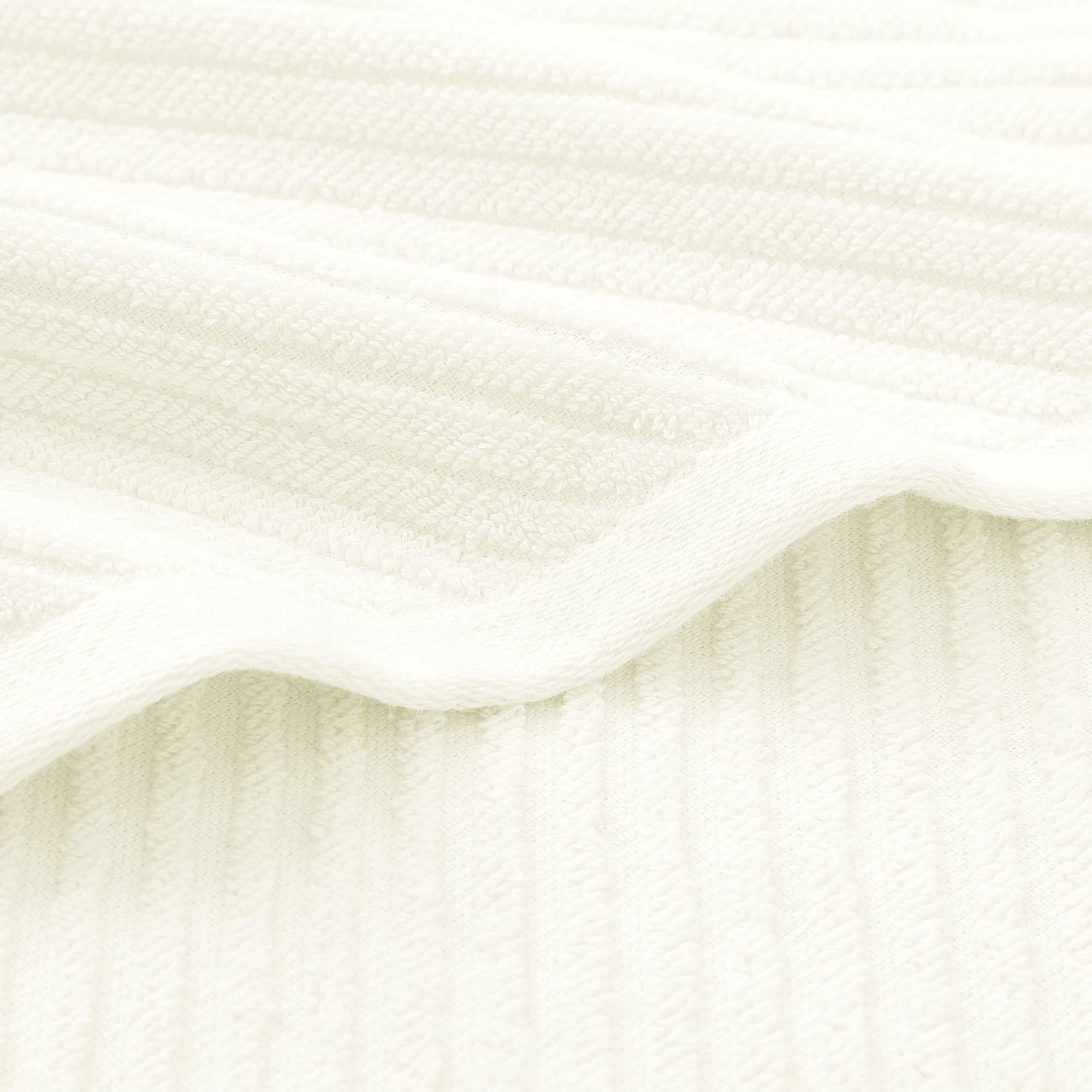 Piccocasa Set Of 2, White Ribbed Hand Towels For Bathroom 13 X 29 Inch 100% Cotton Soft Absorbent Soft Feeling Fast Drying Towel