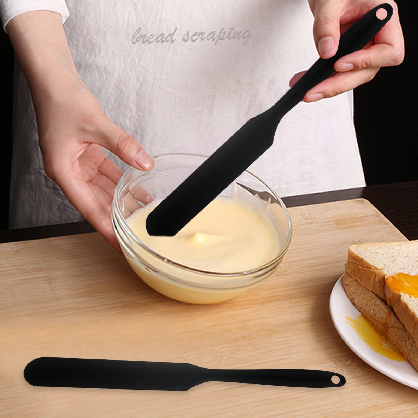 2 Pieces Long Handle Silicone Jar Spatula Non-Stick Rubber Scraper Silicone Scraper For Jars, Smoothies, Blenders Cooking Baking