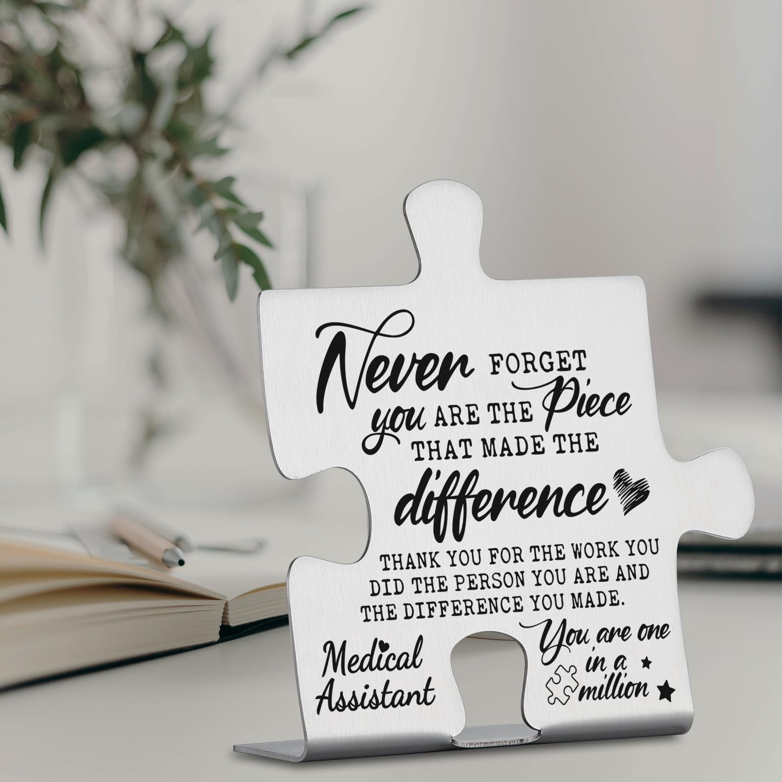 Medical Assistant Gifts, Thank You Appreciation Gifts for Medical Assistant Week Birthday Office Desk Decor Puzzle Piece Decorat