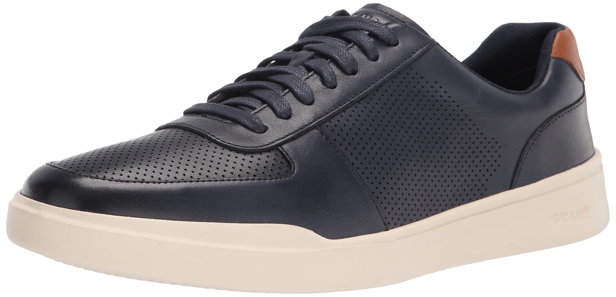 Cole Haan Mens Grand Crosscourt Modern Perforated Sneaker, Peacoatbritish Tan, 7