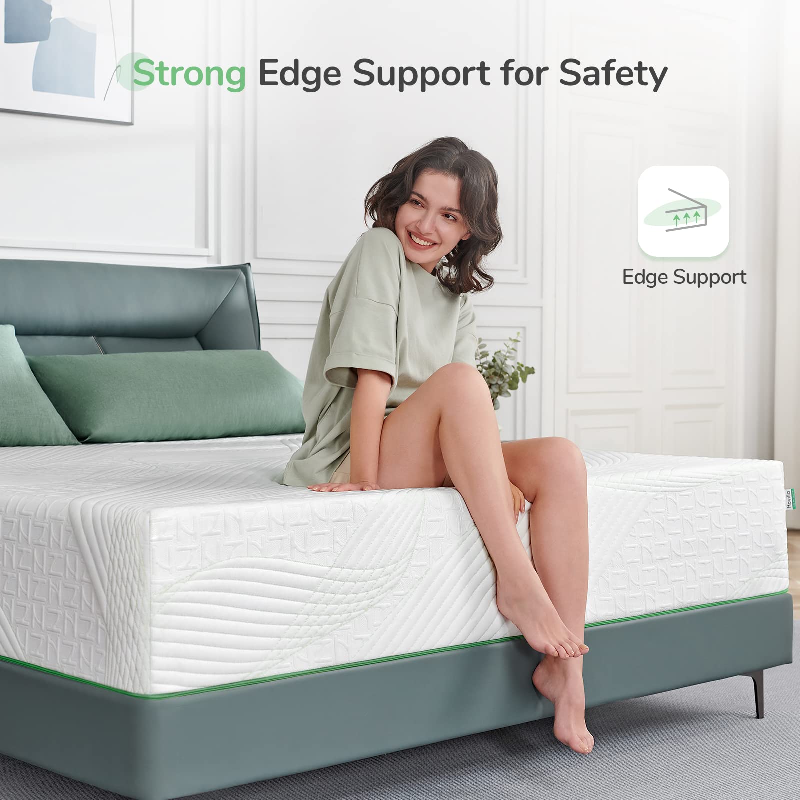 Novilla Full Mattress  Memory Foam Mattress Full Size 10 Inch  Cooling Full Size Mattress in a Box for Back Pain Relief  Medium Firm Mattress with Edge Support & Motion Isolation  Ataraxia