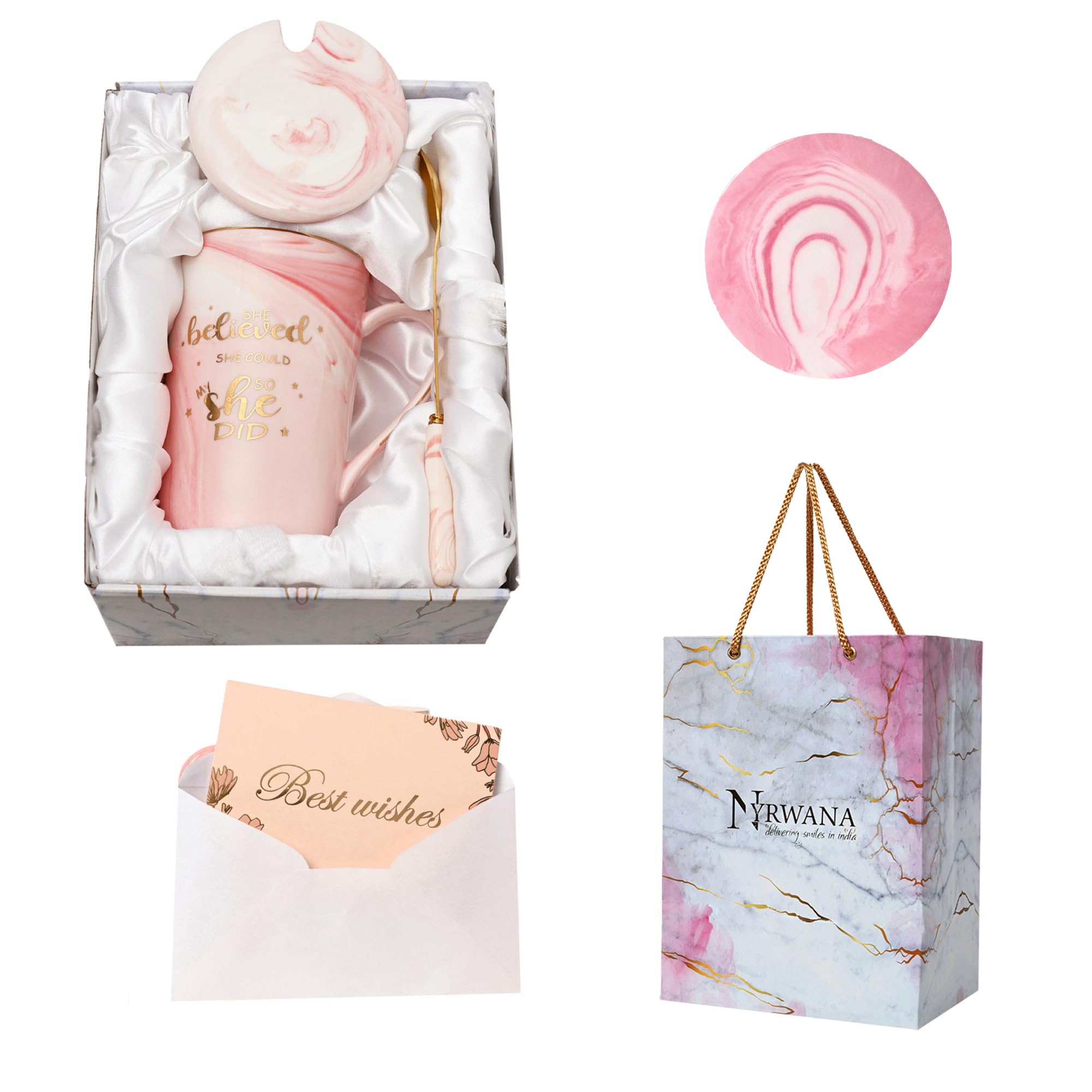 NYRWANA Coffee Mug, Birthday Gift for Girls, Birthday Gift for Women, Mugs for Coffee, Coffee Mug with Lid, Girls Gift Items for