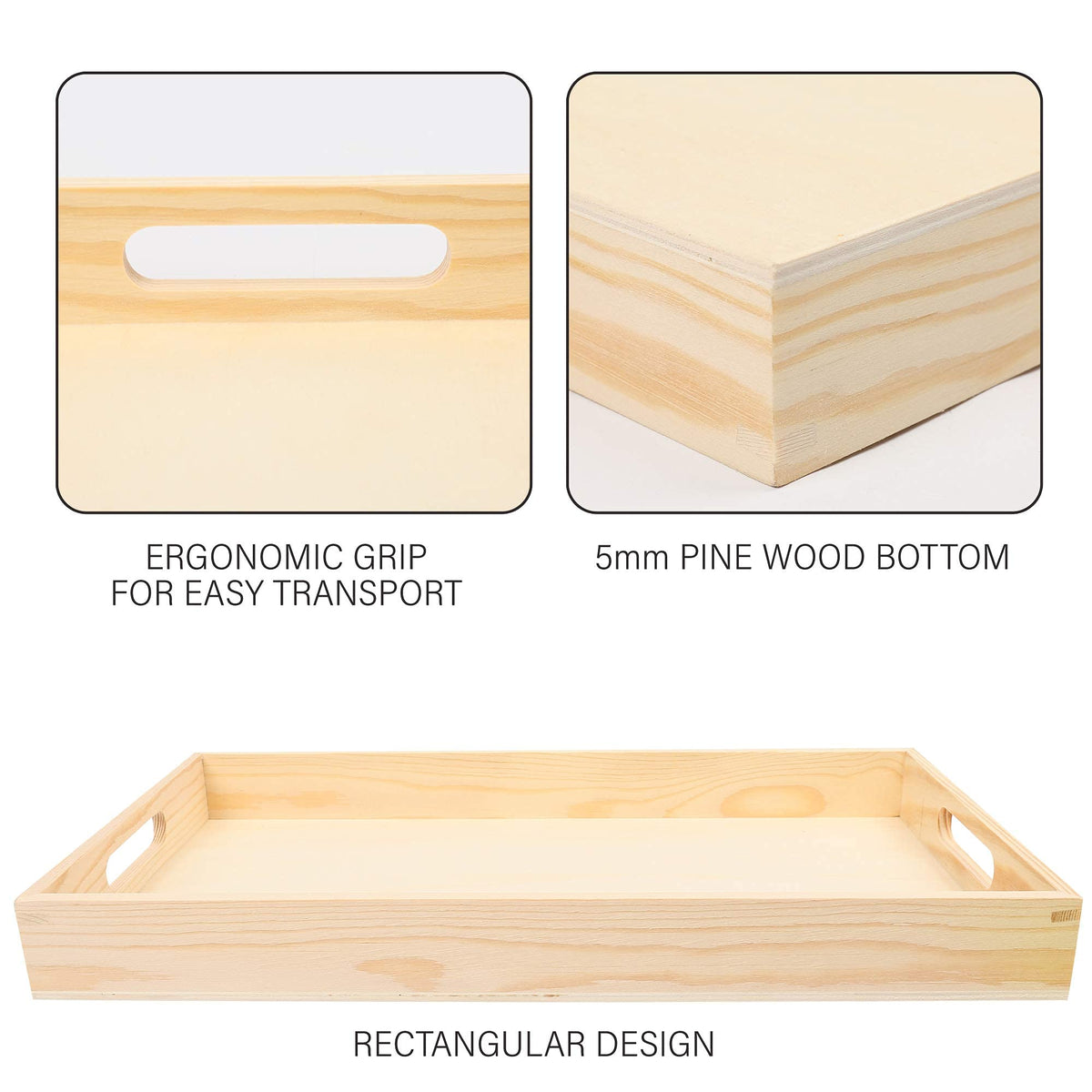 Nested Display Trays Lotfancy Wooden Nested Serving Trays, Set Of 5, Unfinished Natural Woo ...