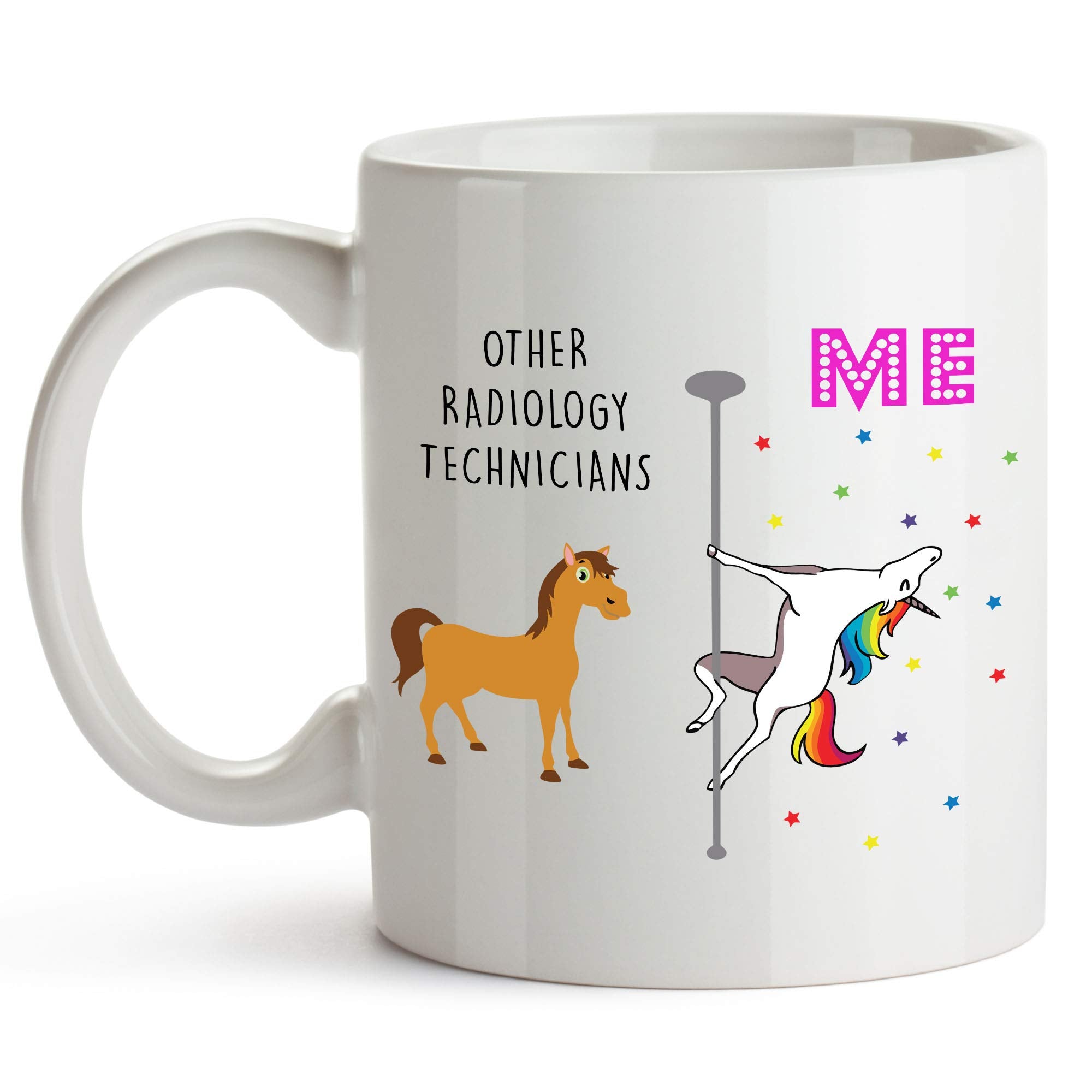 YouNique Designs Radiology Technician Coffee Mug, 11 Ounces, White, Unicorn Mug for Radiologist, Radiology Tech Gifts (White)