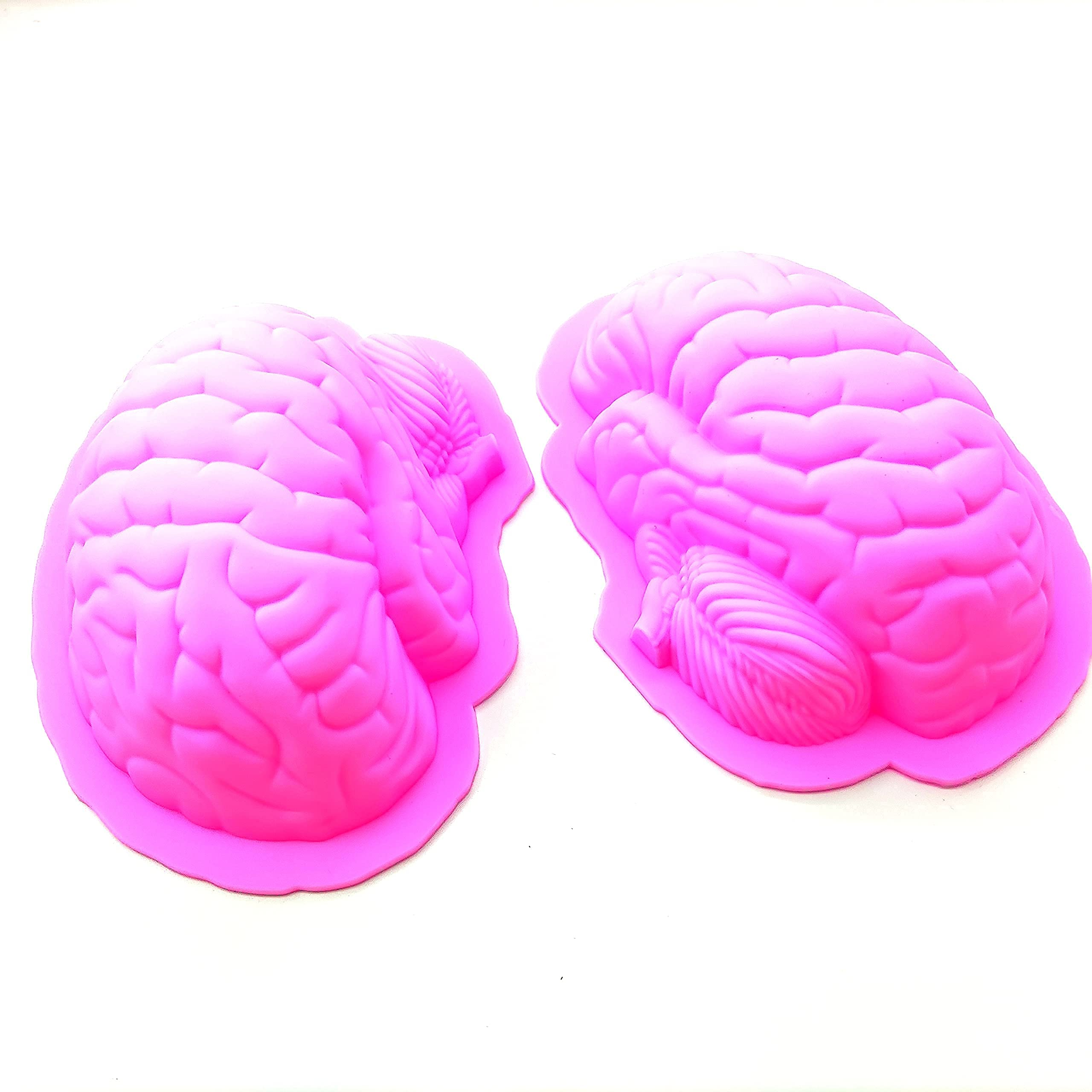 Xianglangsuccess Halloween Brain Shaped Zombie Baking Mold Silicone Cake, Candy, Soap, Pudding, Chocolate Mold Decoration