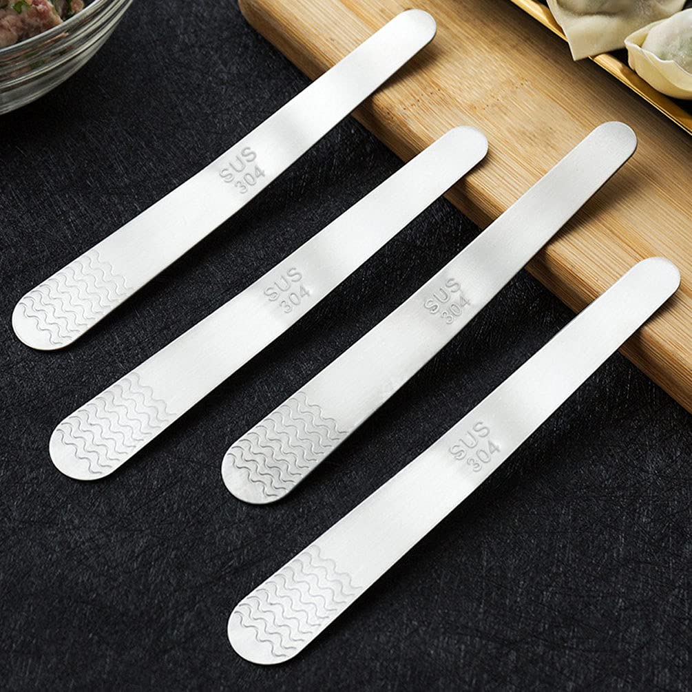 4 Pcs 304 Stainless Steel Dumpling Filling Spoons Ravioli Stuffing Spatulas Scraper Kitchen Gadgets For Cooking Baking Jiaozi Ma