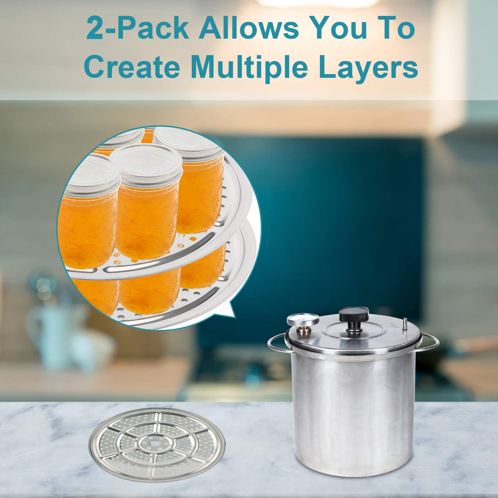 Fonllam 2Pack Stainless Steel Canner Rack - 11-Inch Pressure Cooker Rack For Pressure Canner - Compatible With Presto, All-Ameri