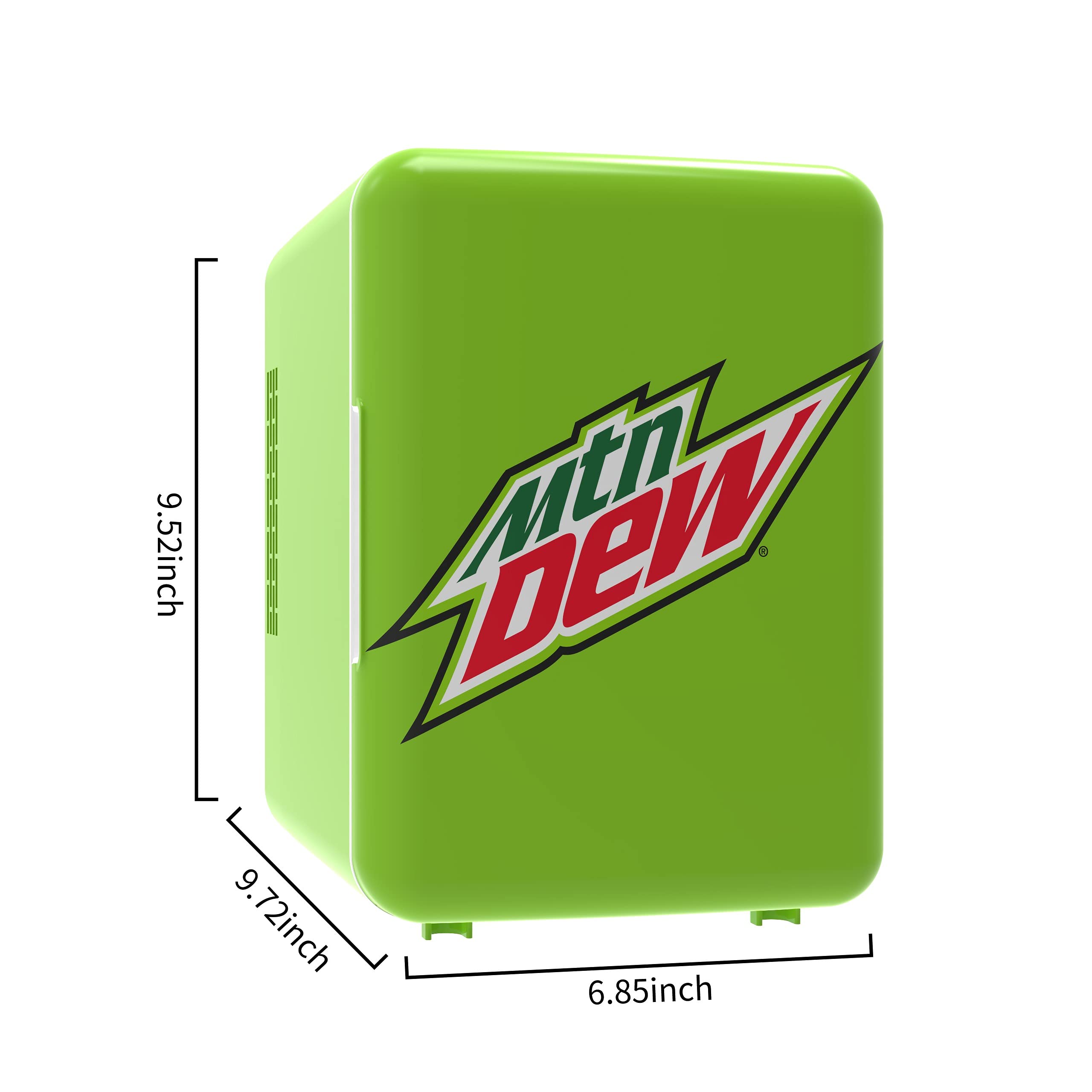 Curtis Mountain Dew Mis134Md, Mini Portable Compact Personal Fridge Cooler, 4 Liter Capacity Chills Six 12 Oz Cans, 100% Freon-F