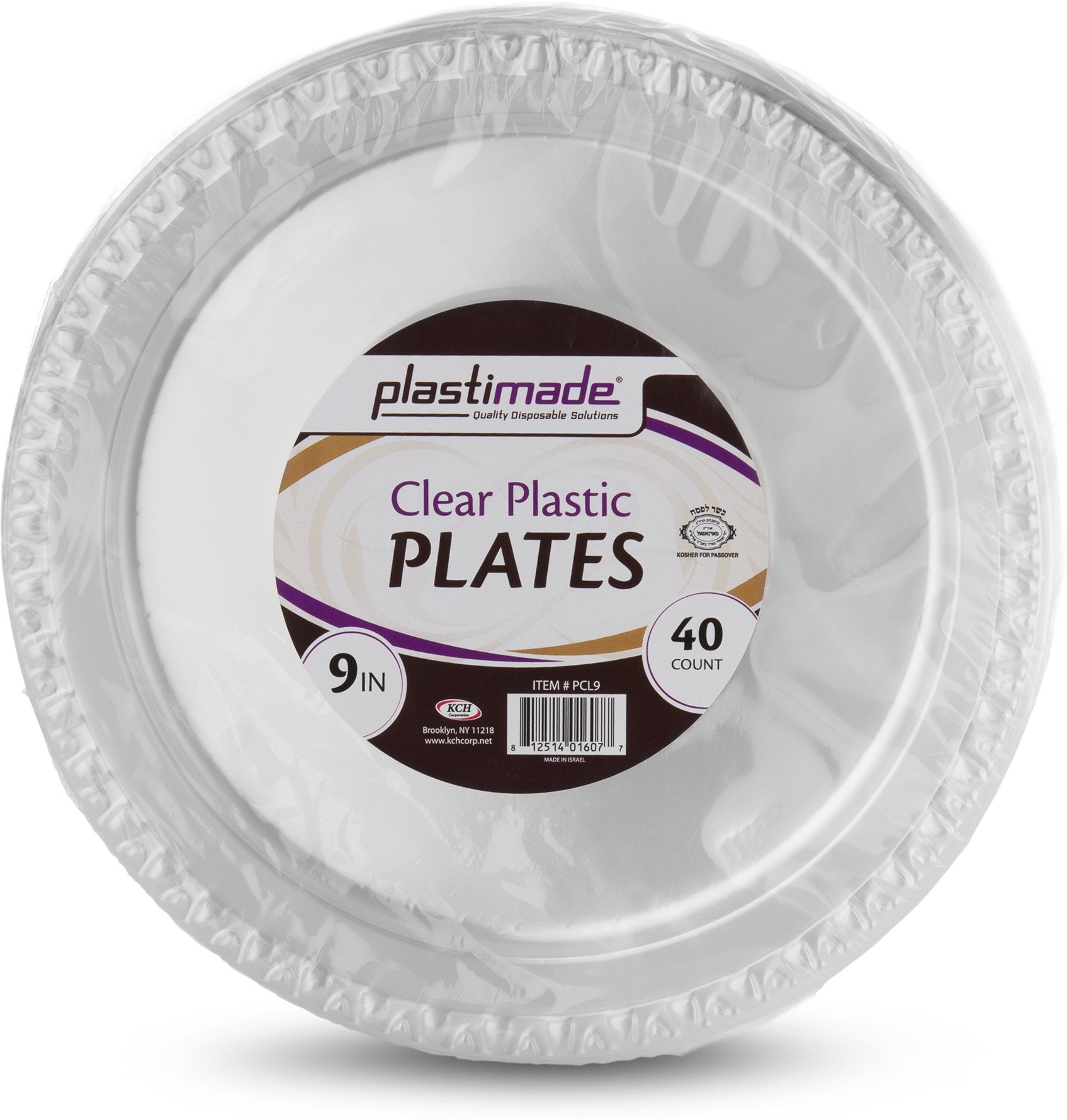 [40 Count] Plastimade 9 Inch Dinner Plates Clear Disposable Heavy Duty Plastic, Ideal For Wedding, Catering, Parties, Buffets, E