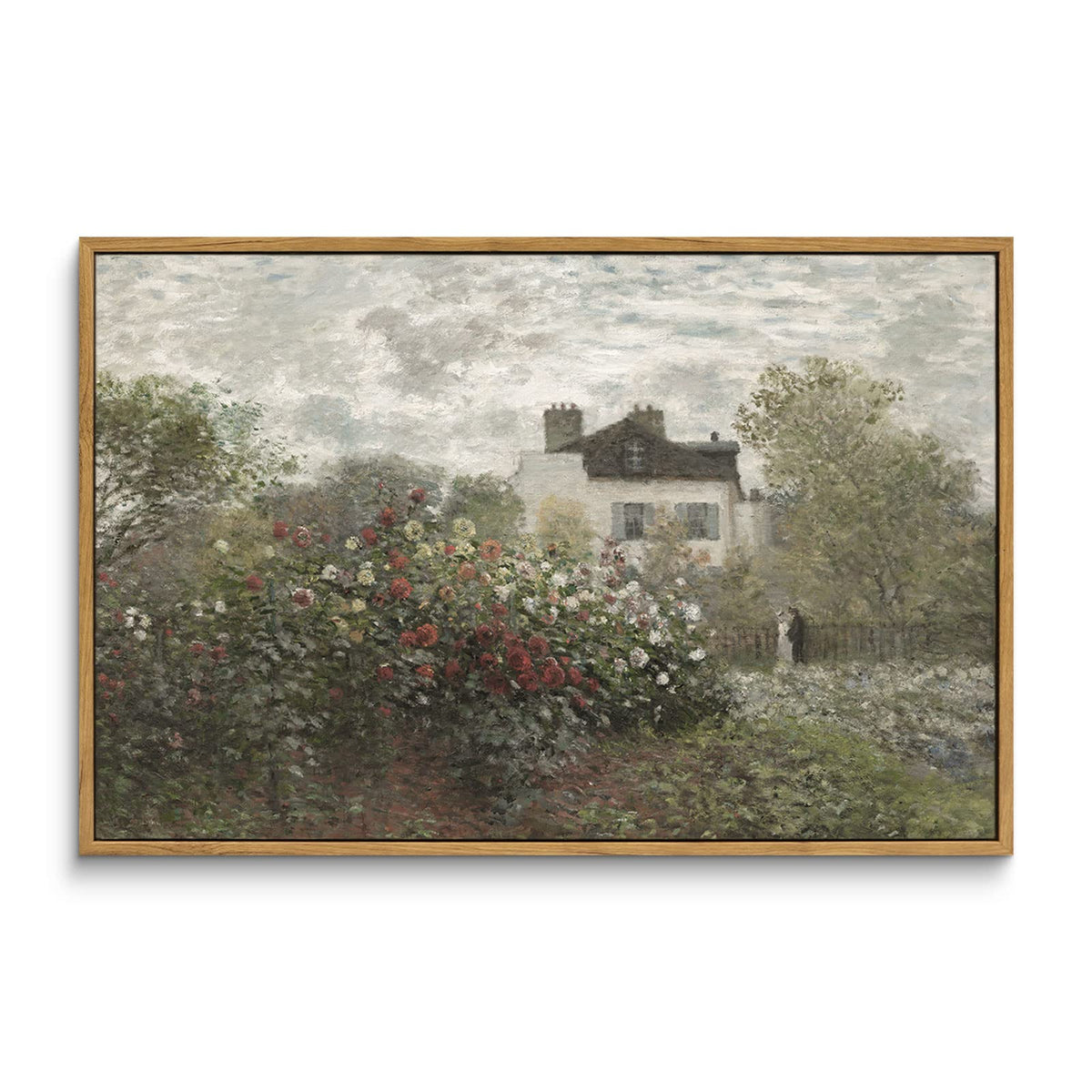 Insimsea Framed Canvas Wall Art Home Decor Large Artwork For Wall The Artist'S Garden In Argenteuil By Monet Paintings Prints Wa