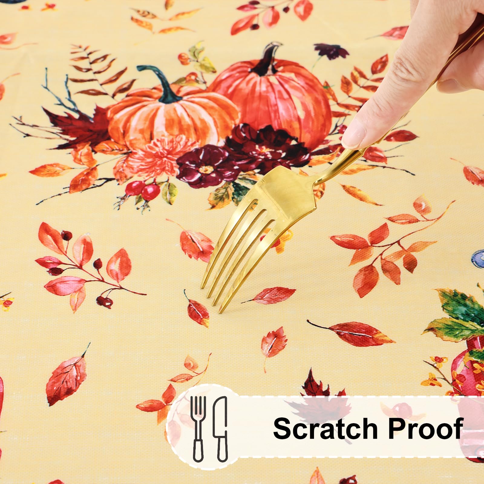 misaya Round Fitted Tablecloth with Elastic Edge, Waterproof Oil Proof Plastic Table Cover, Vinyl Flannel Backed Tablecloth Fits